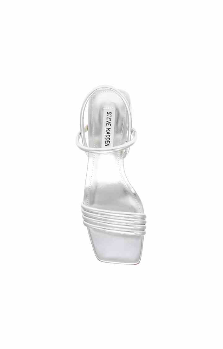 At-Ease Silver Heel Sandals