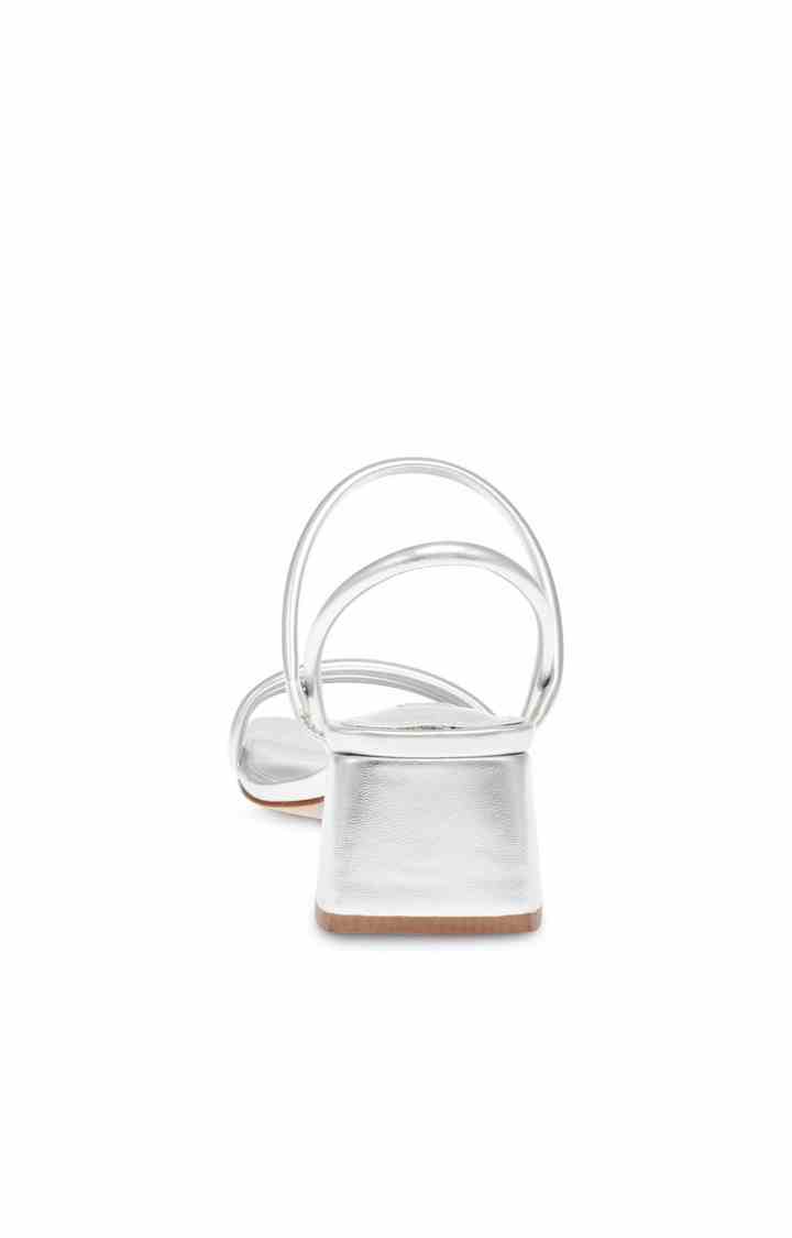 At-Ease Silver Heel Sandals