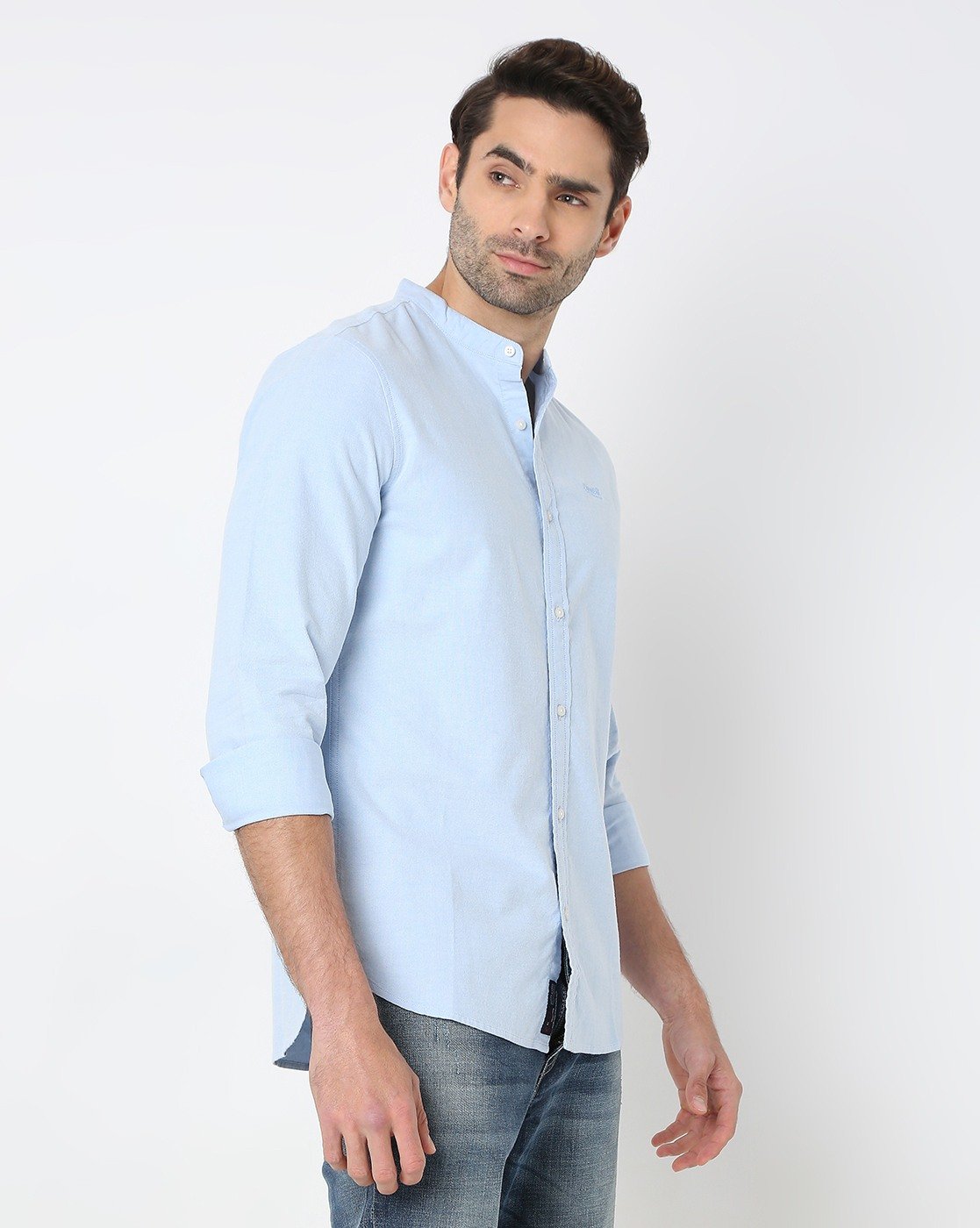 L/S Mandarin Classic Oxford Shirt