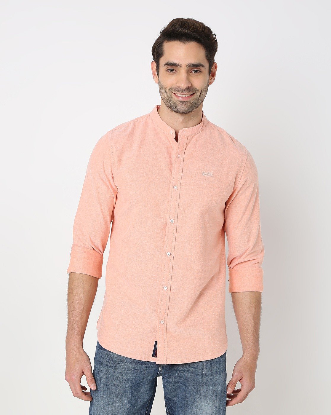 L/S Mandarin Classic Oxford Shirt