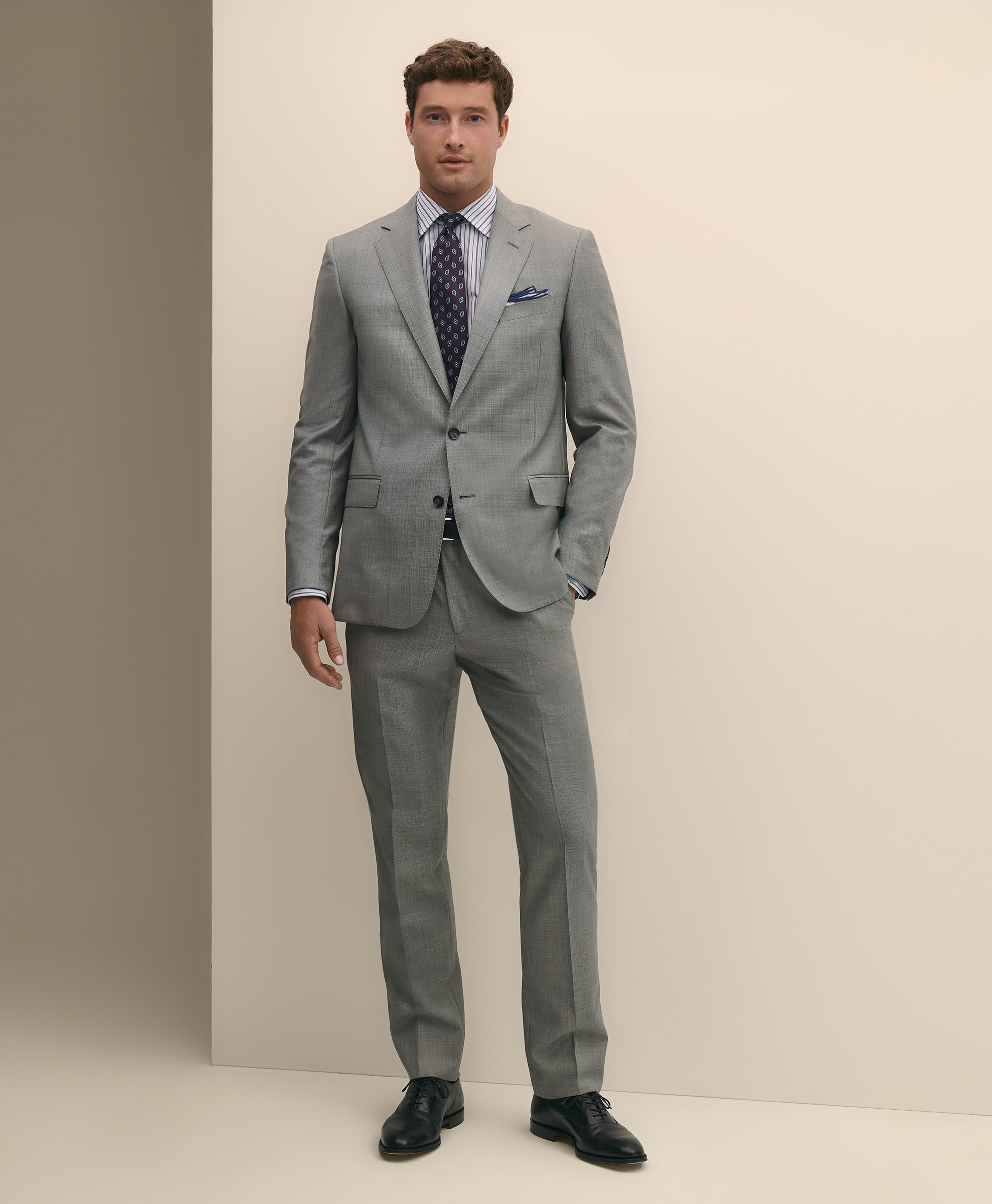 Classic Fit Wool Sharkskin 1818 Suit | Brooks Brothers India Website