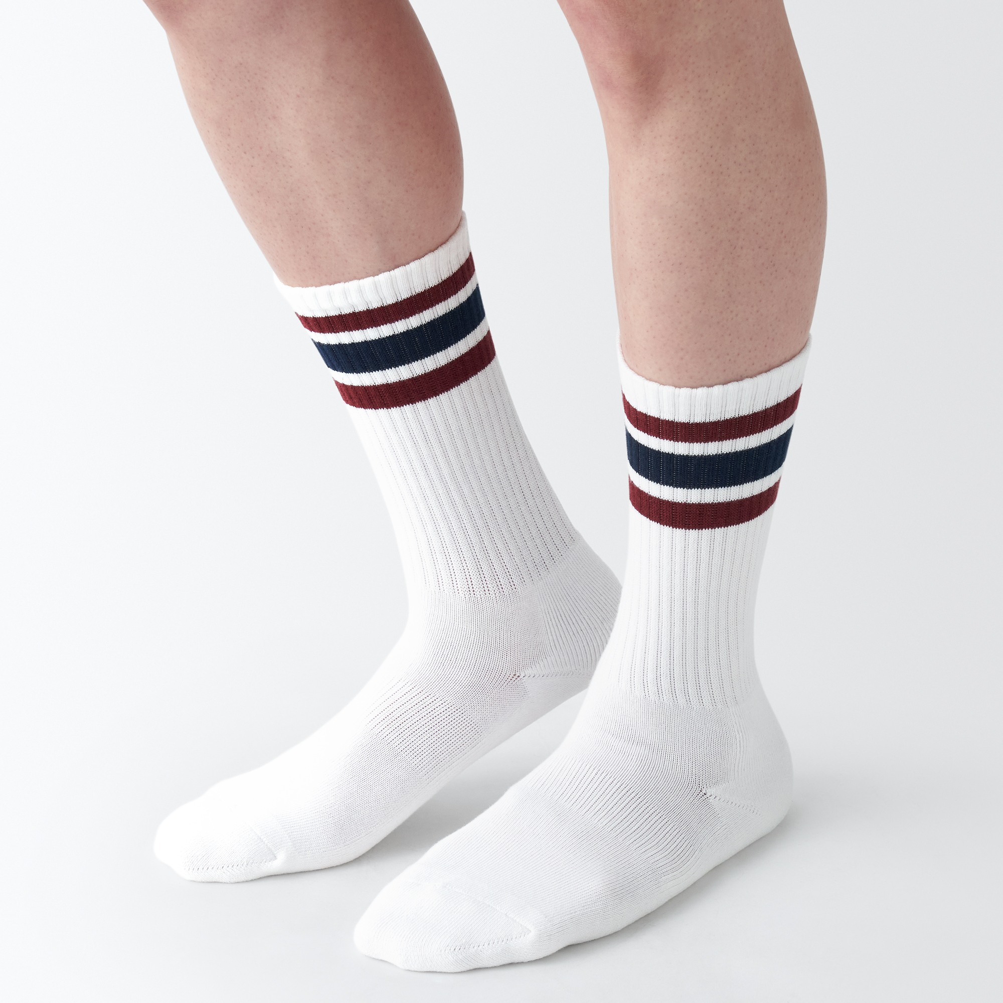 MUJI | Men's right Angle Pile socks(Line)