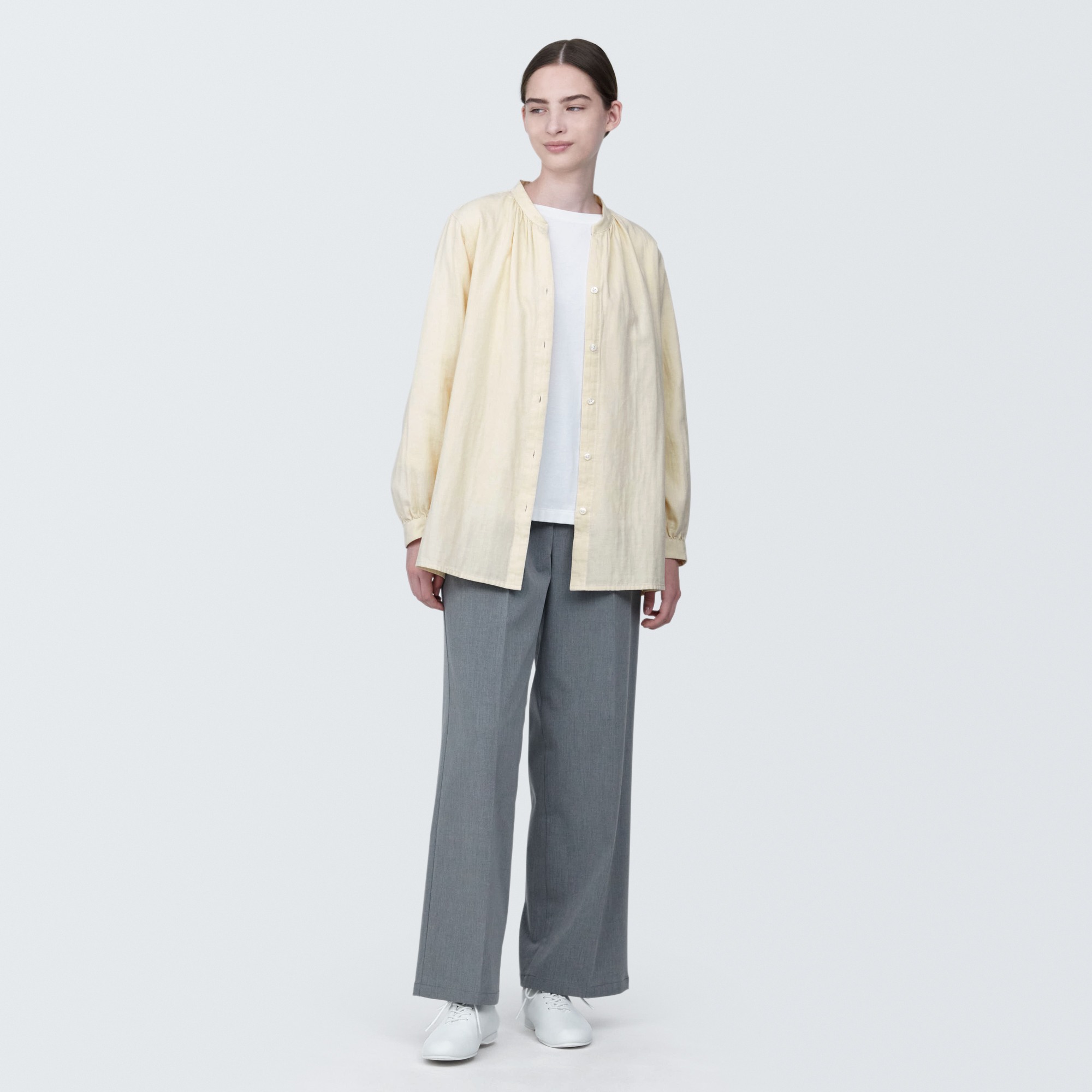 Kapok blend double gauze Long Sleeve blouse(OS)