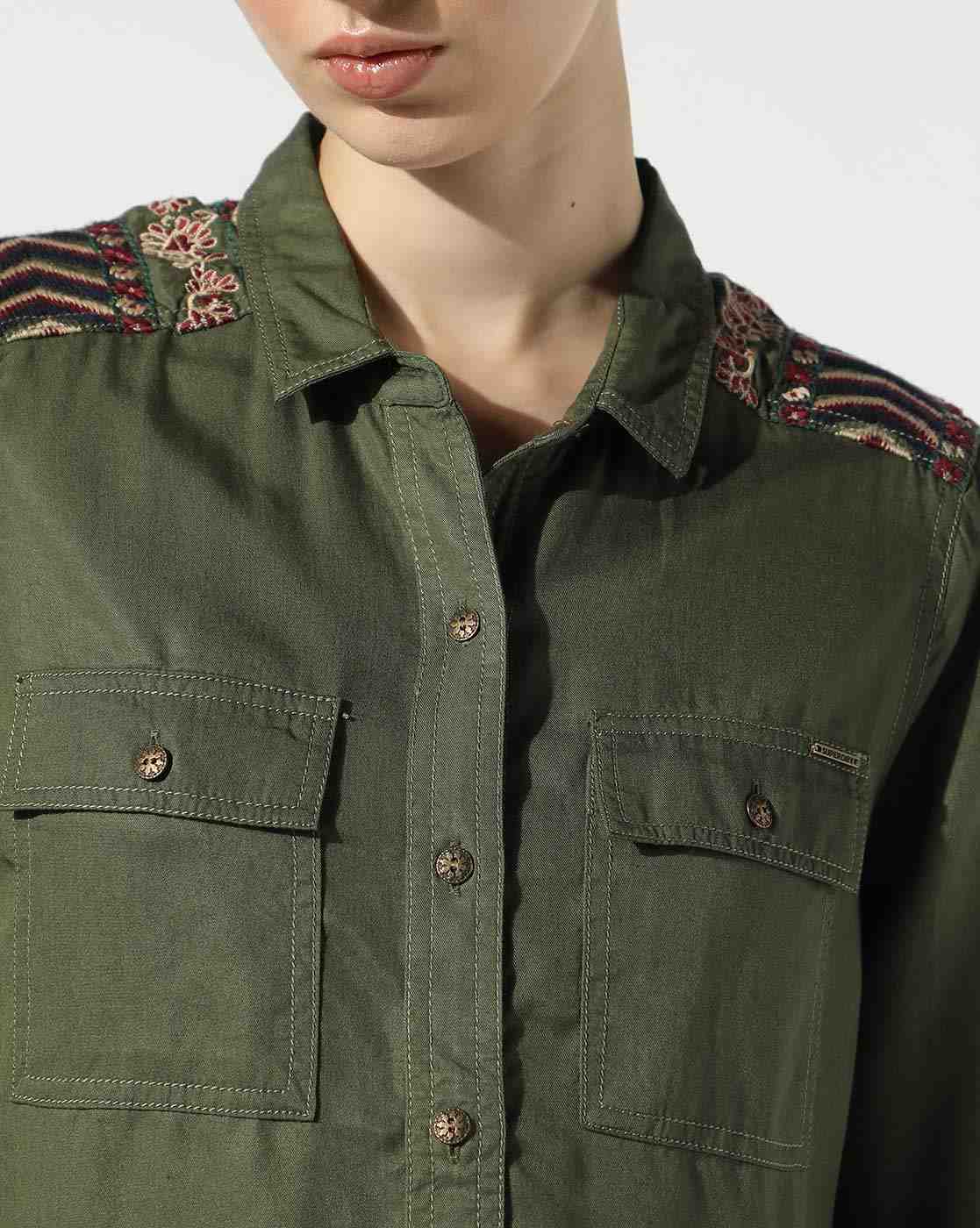 TRIBAL EMB L/S OVERSHIRT