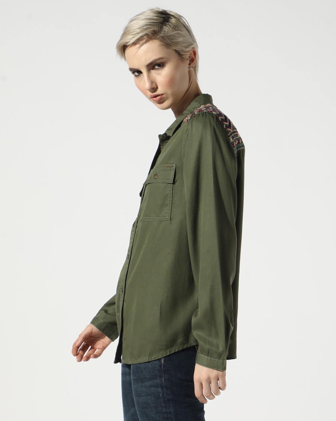 TRIBAL EMB L/S OVERSHIRT