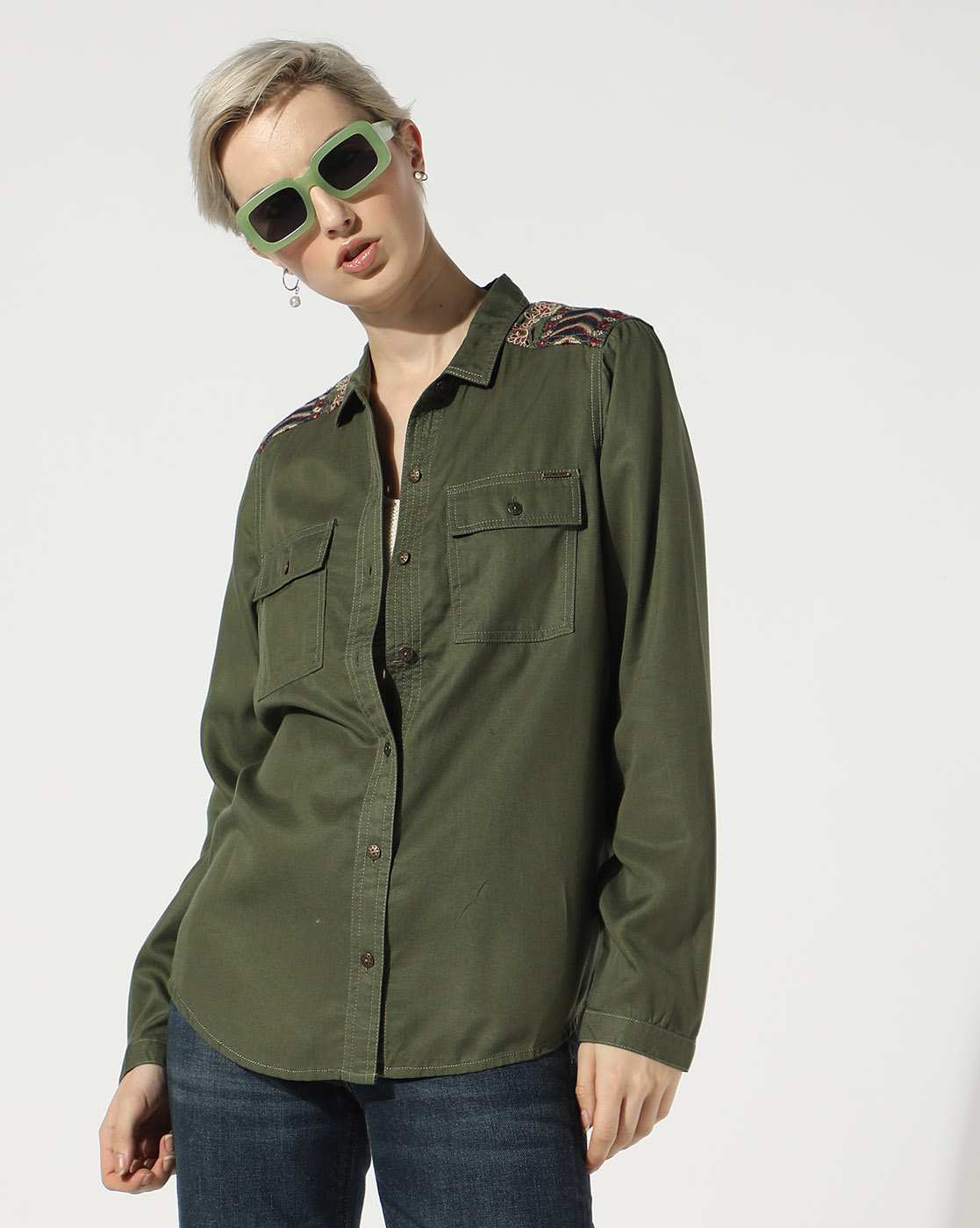 TRIBAL EMB L/S OVERSHIRT