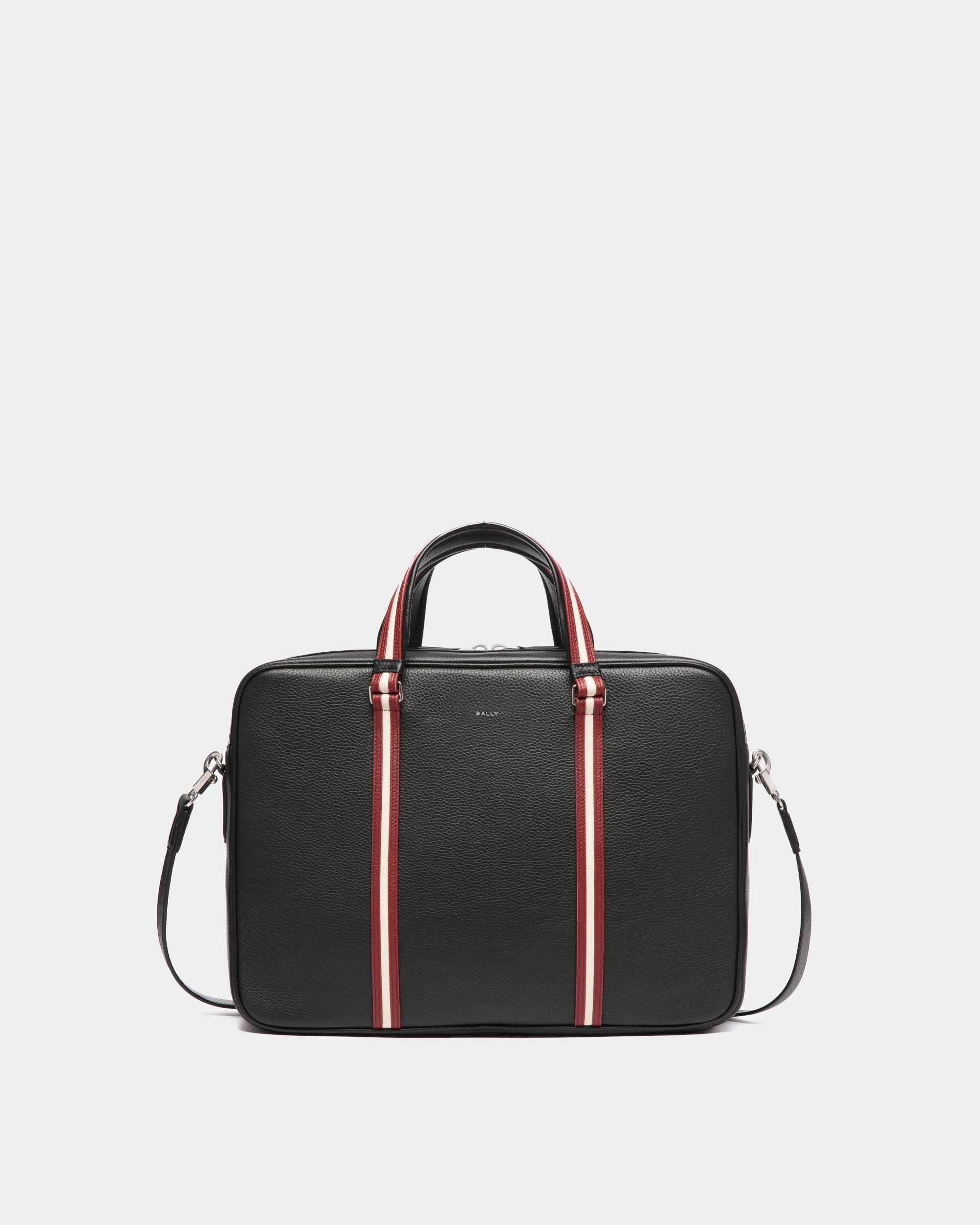 Code Briefcase In Black Grained Leather