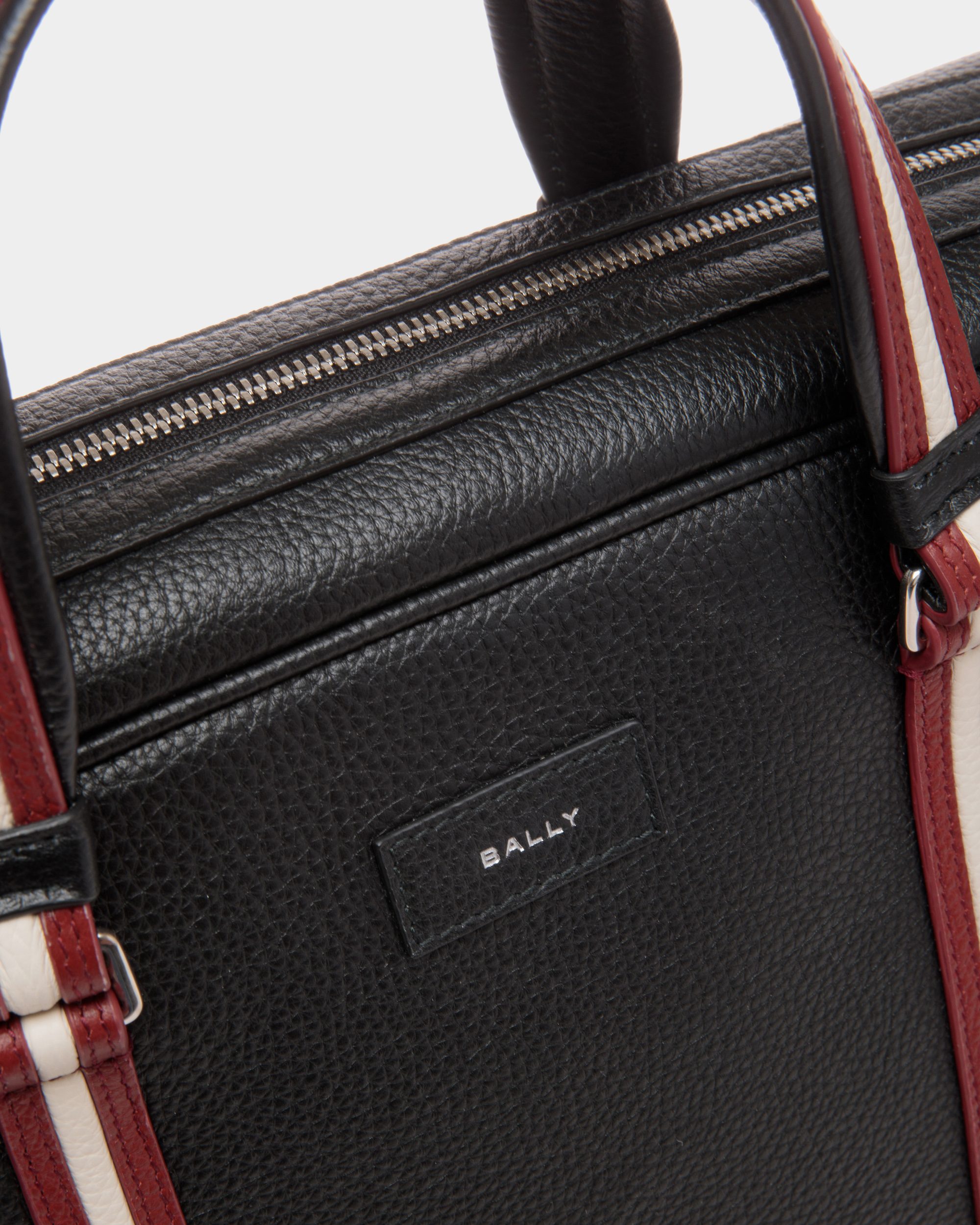 Code Briefcase In Black Grained Leather