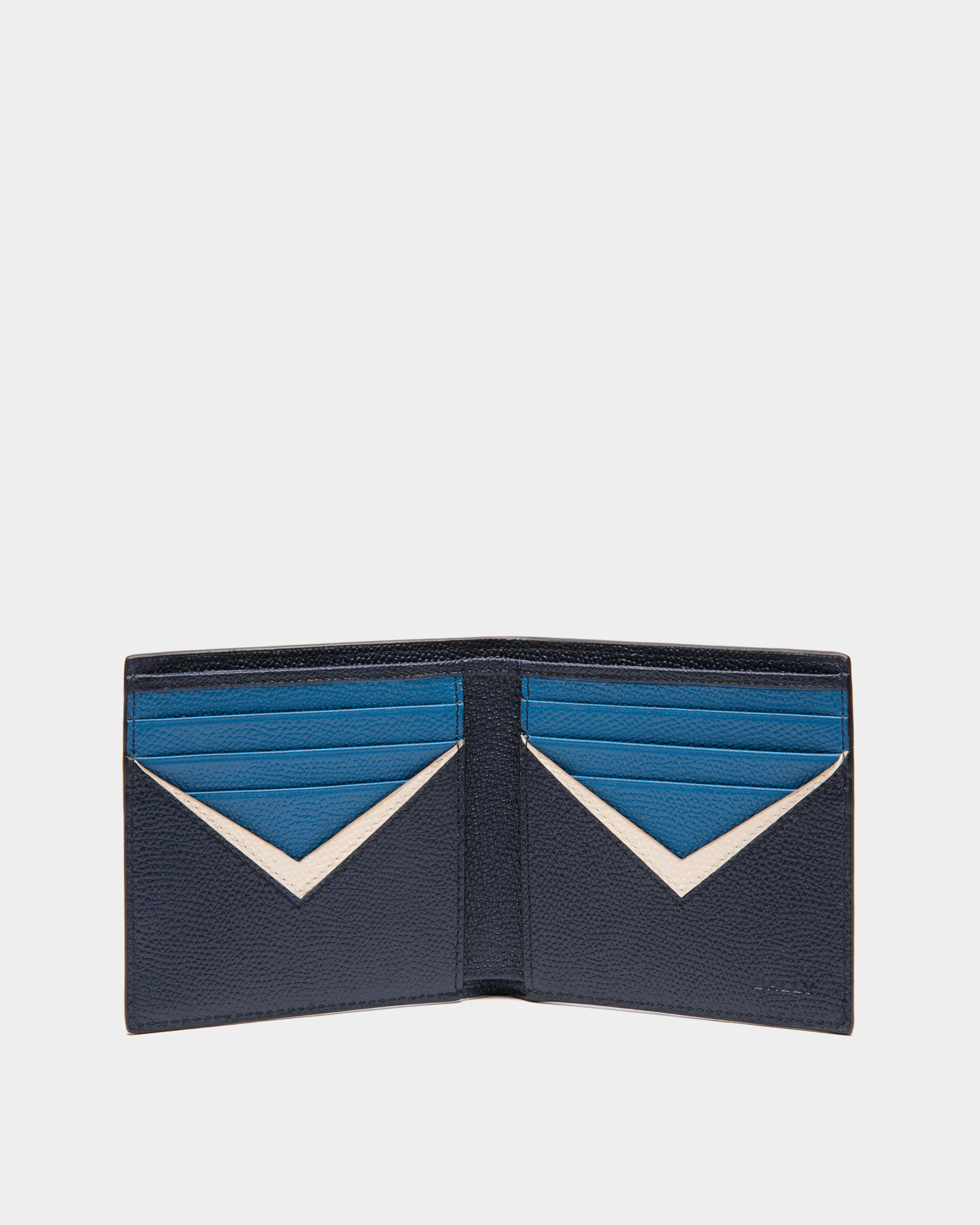 Flag Bifold Wallet in Blue Leather