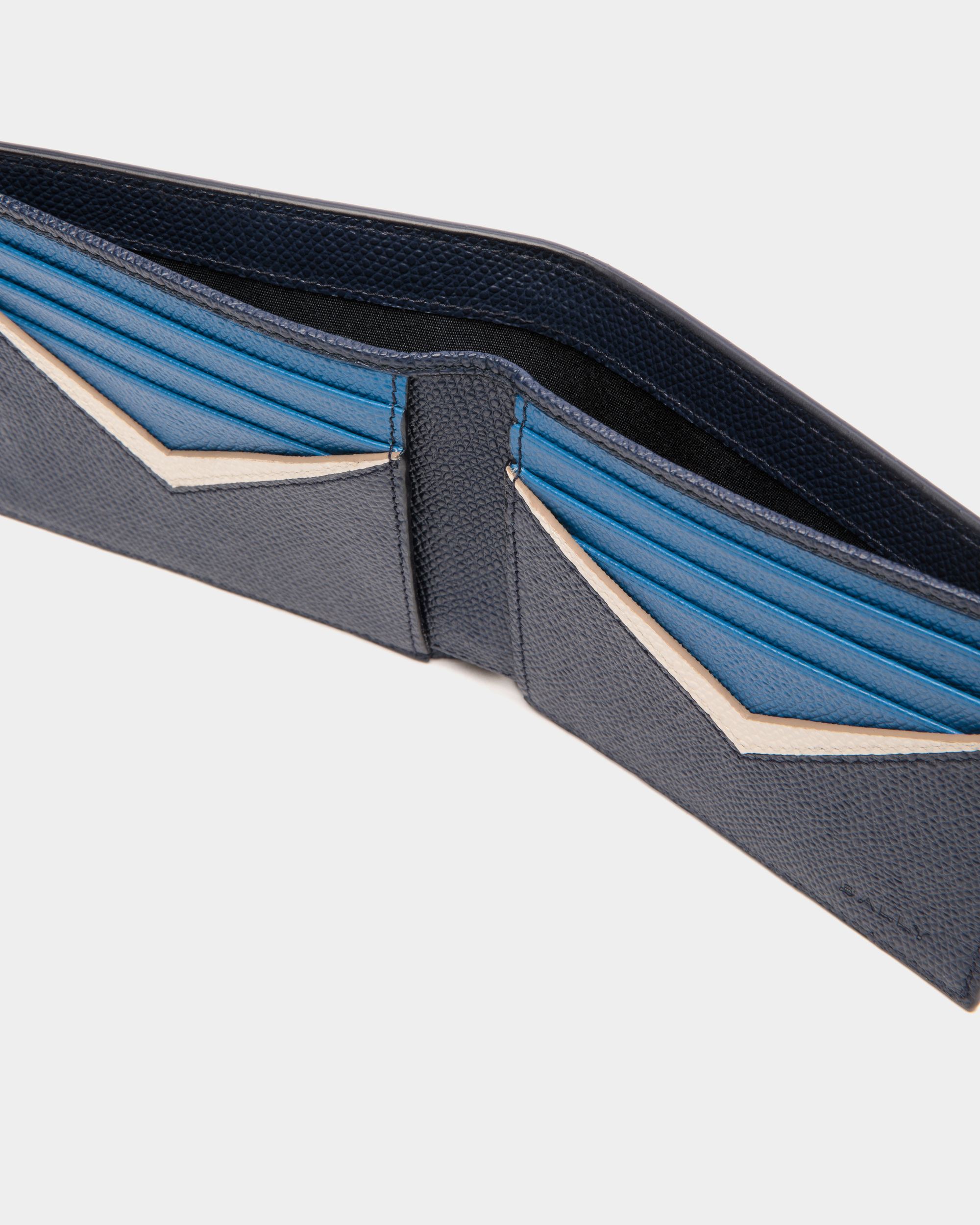 Flag Bifold Wallet in Blue Leather