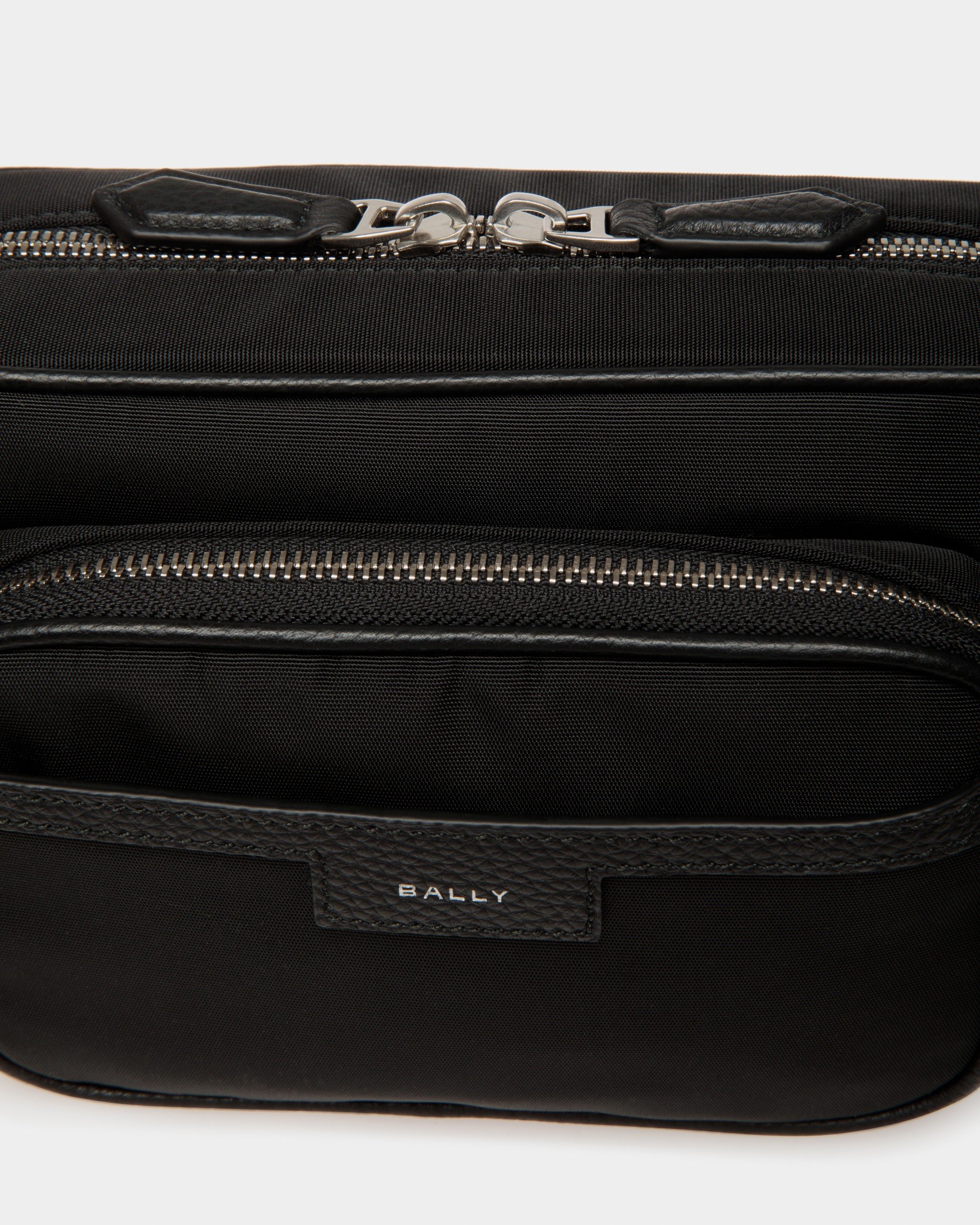 Code Crossbody Bag in Black Nylon