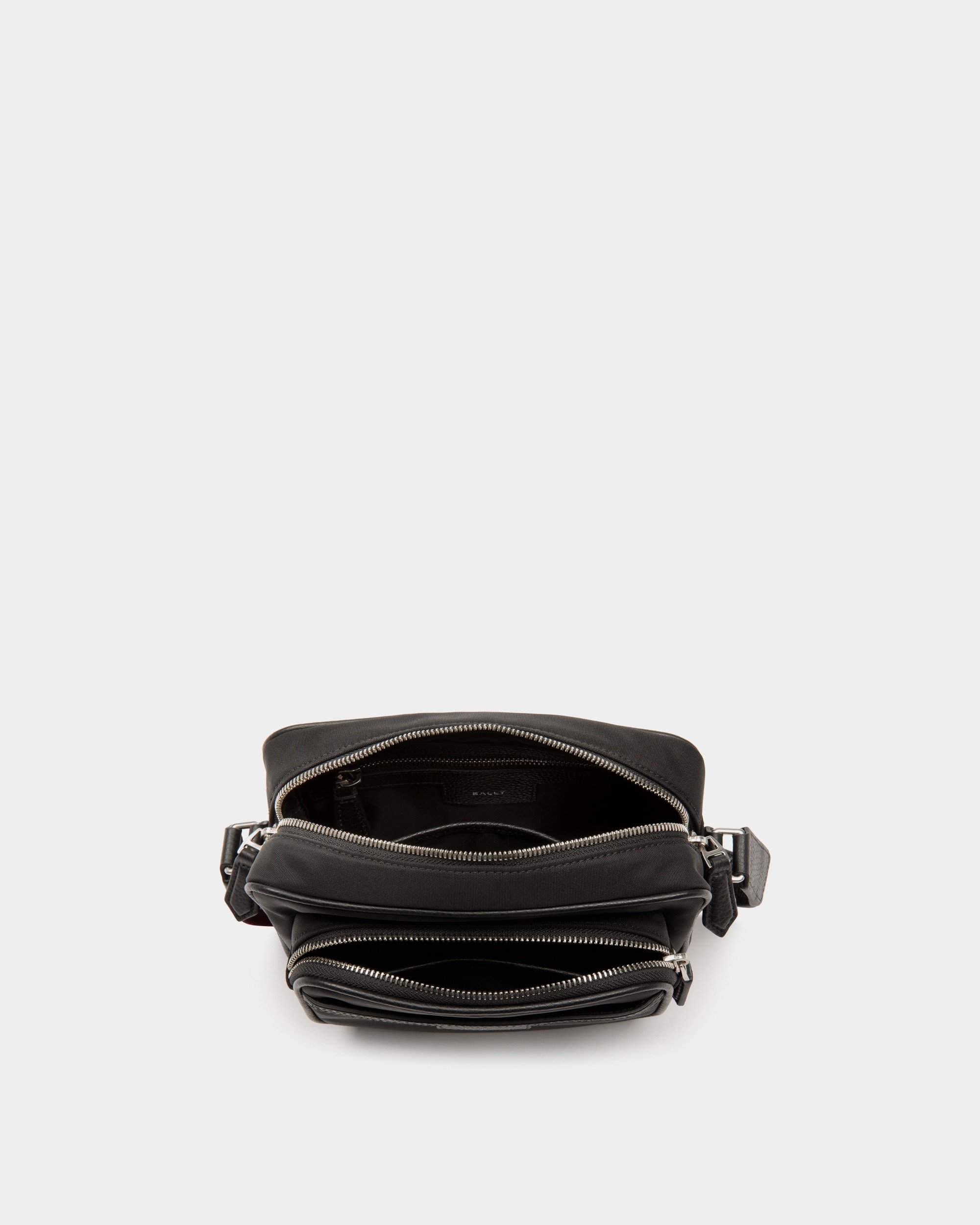 Code Crossbody Bag in Black Nylon