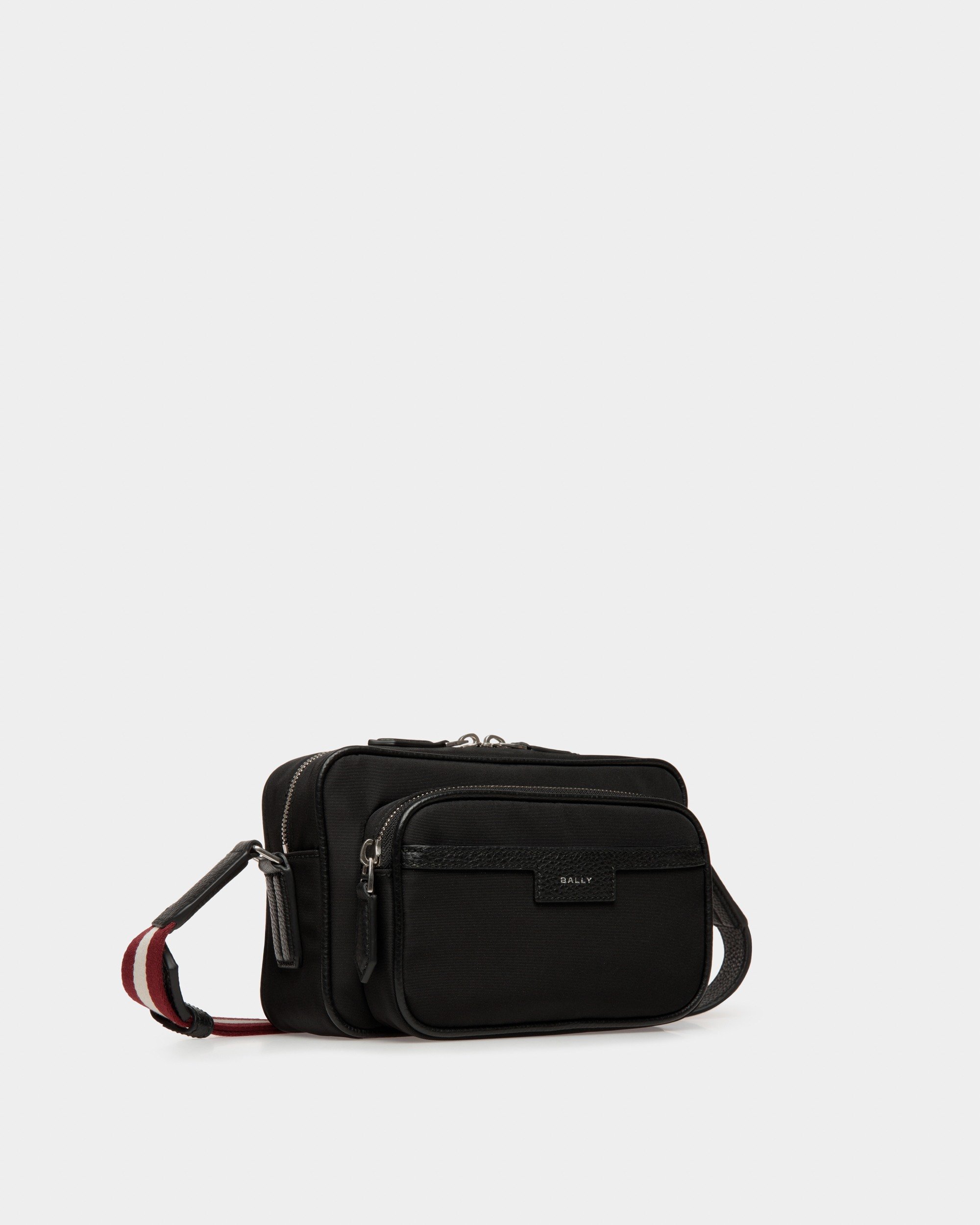 Code Crossbody Bag in Black Nylon