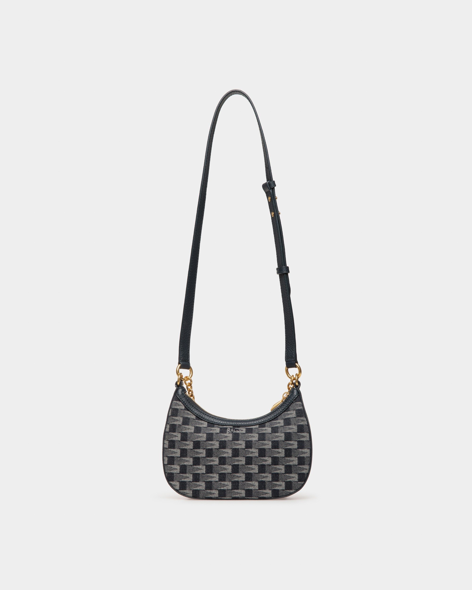 Bar Mini Crossbody Bag in Pennant Motif Denim