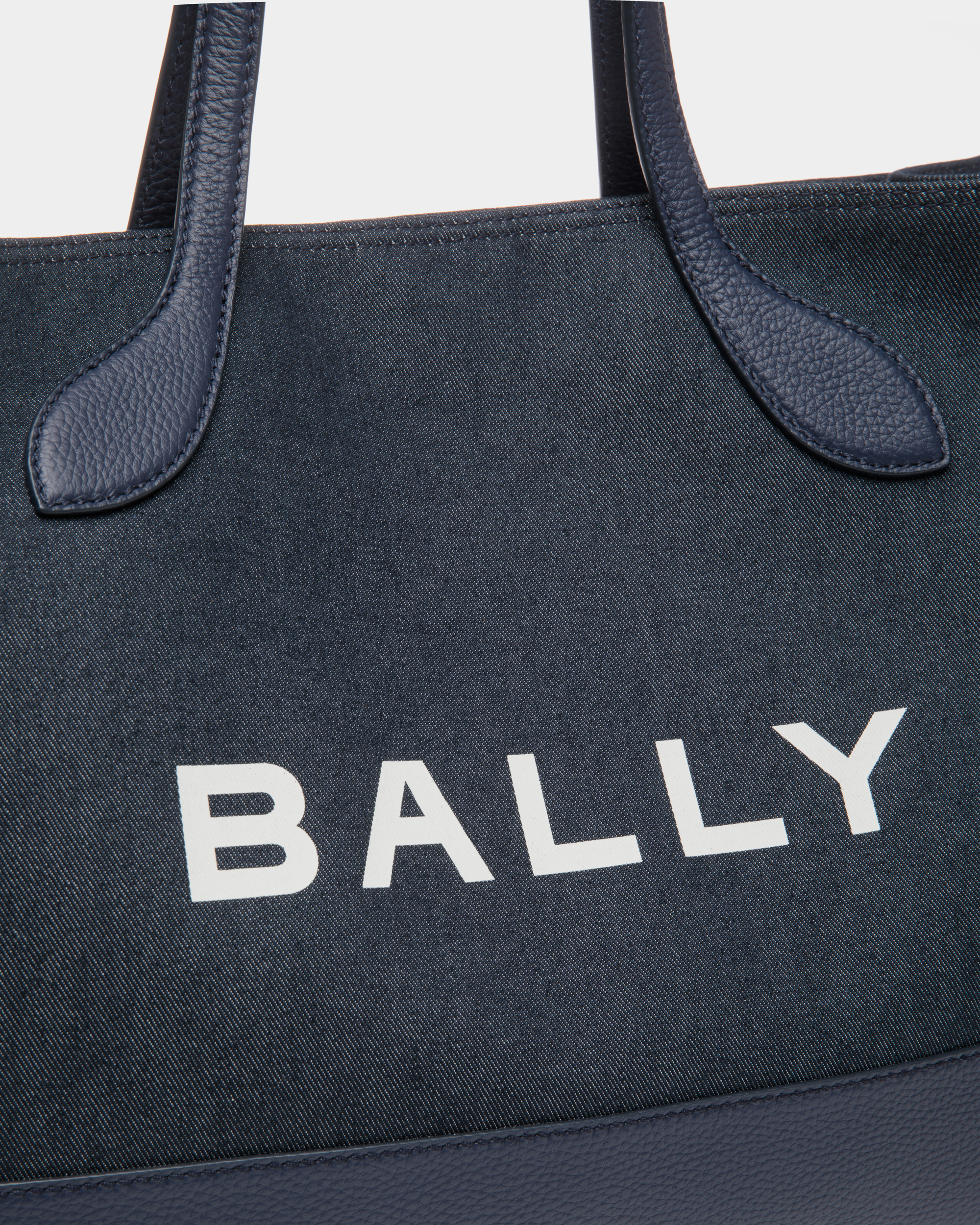 Bar Tote Bag in Blue Denim