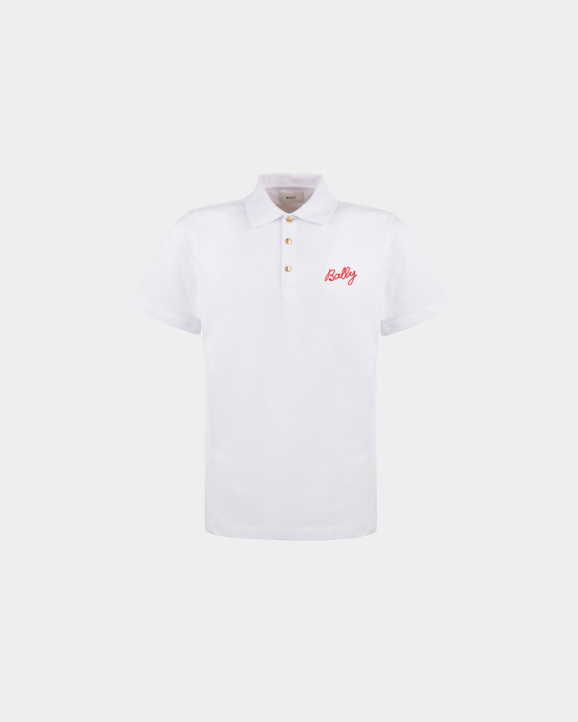 Polo Shirt in White Cotton