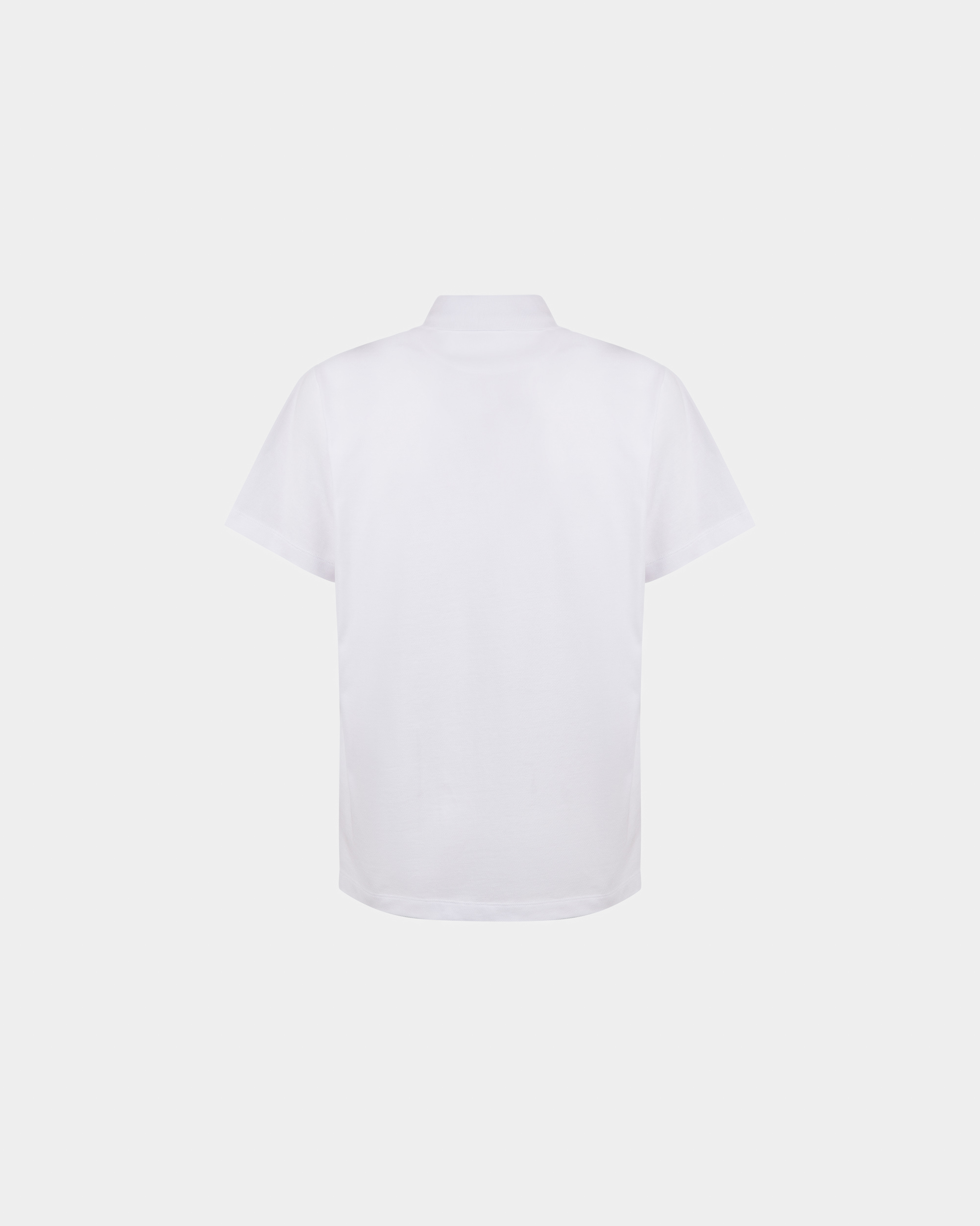 Polo Shirt in White Cotton