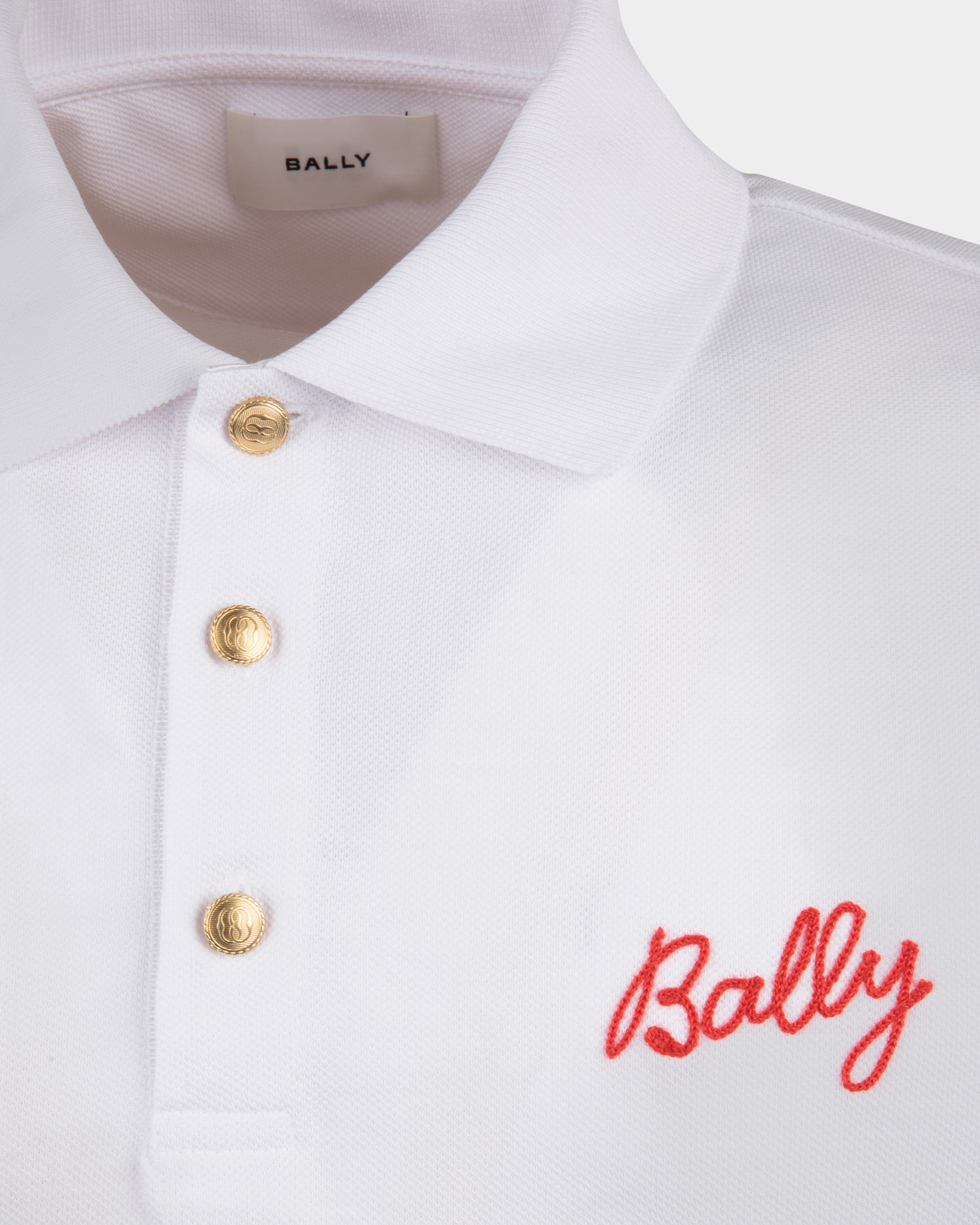 Polo Shirt in White Cotton