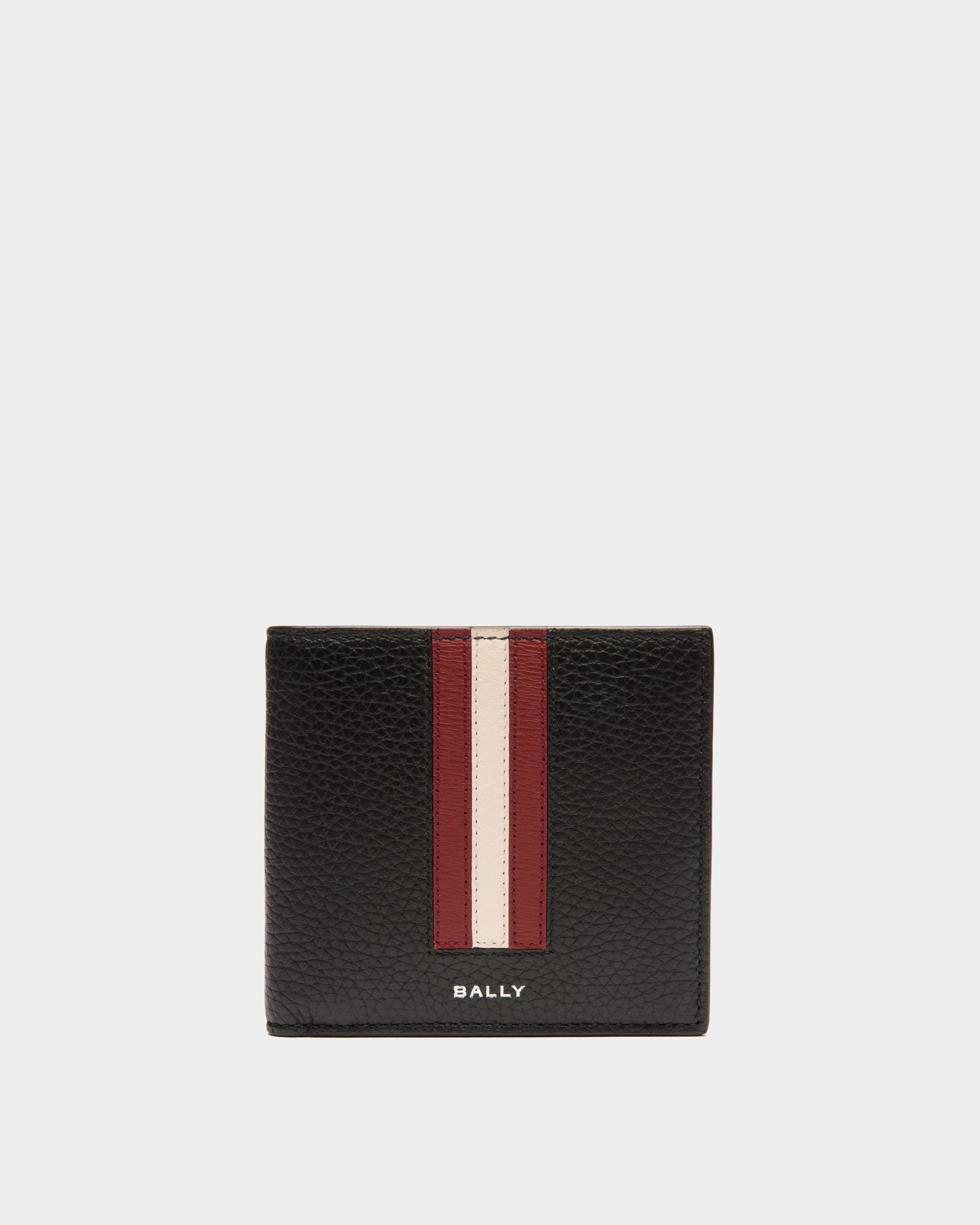 Ribbon Bifold Wallet In Black Grained Leather