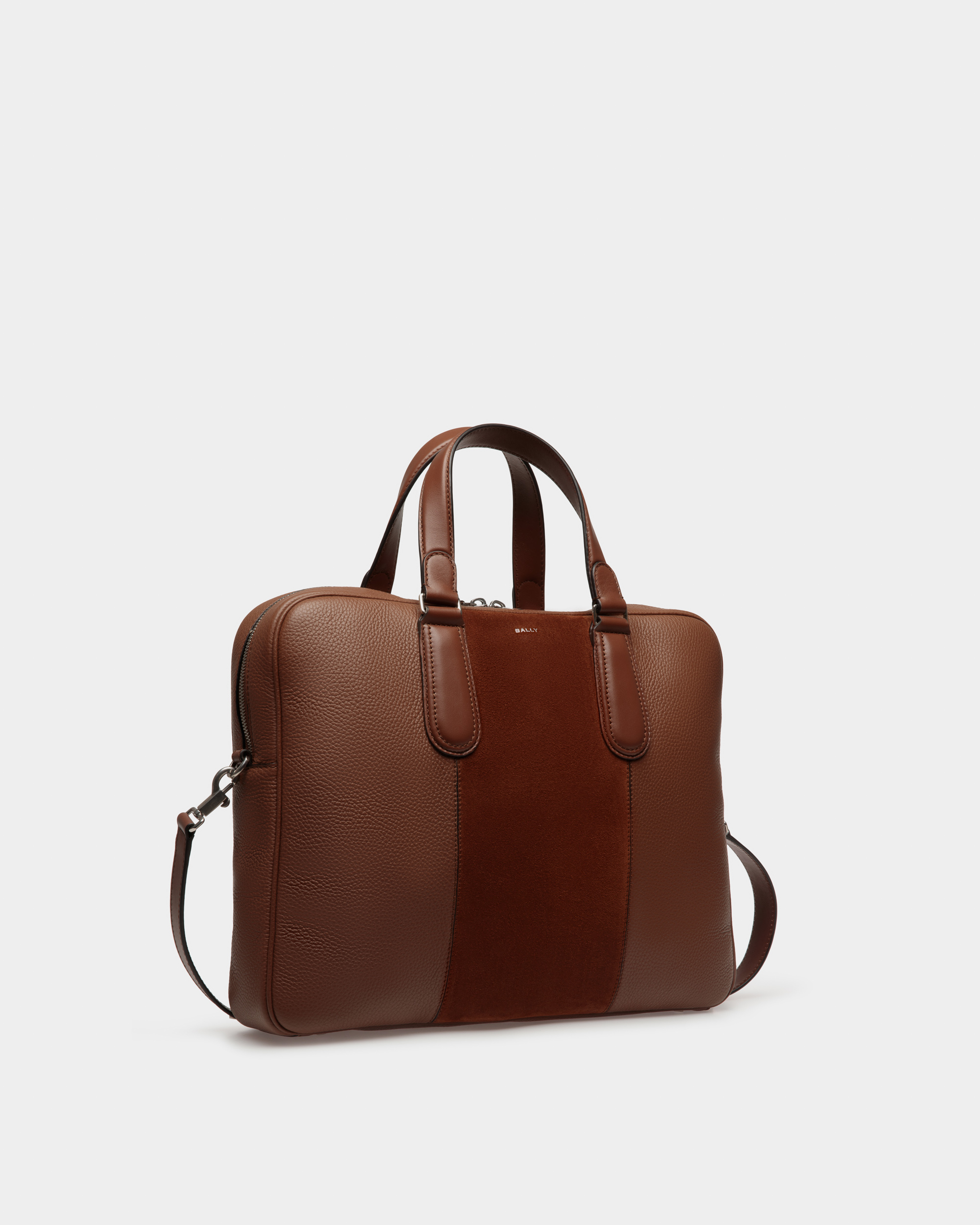 Spin Briefcase in Brown Leather
