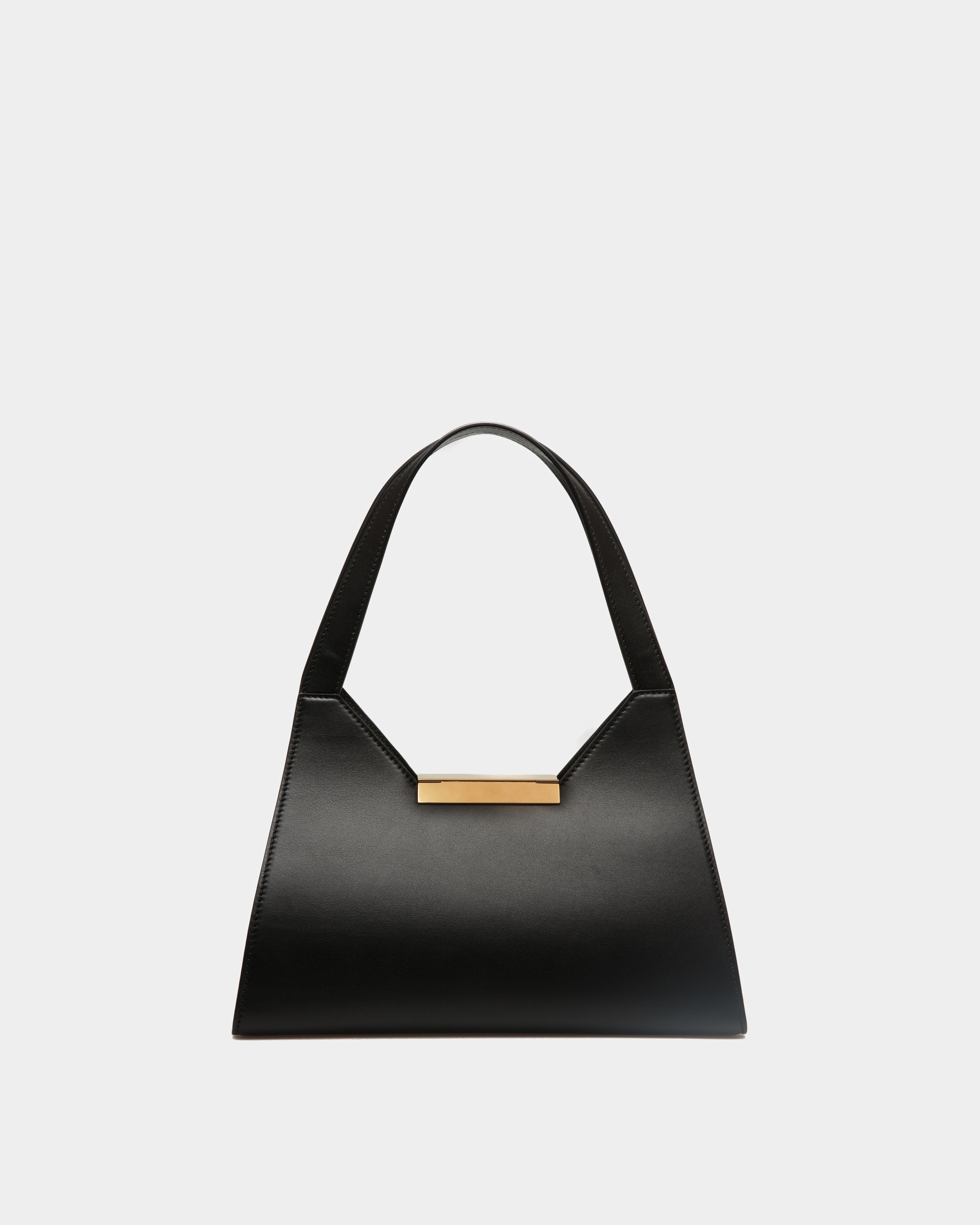 Tilt Shoulder Bag in Black Leather