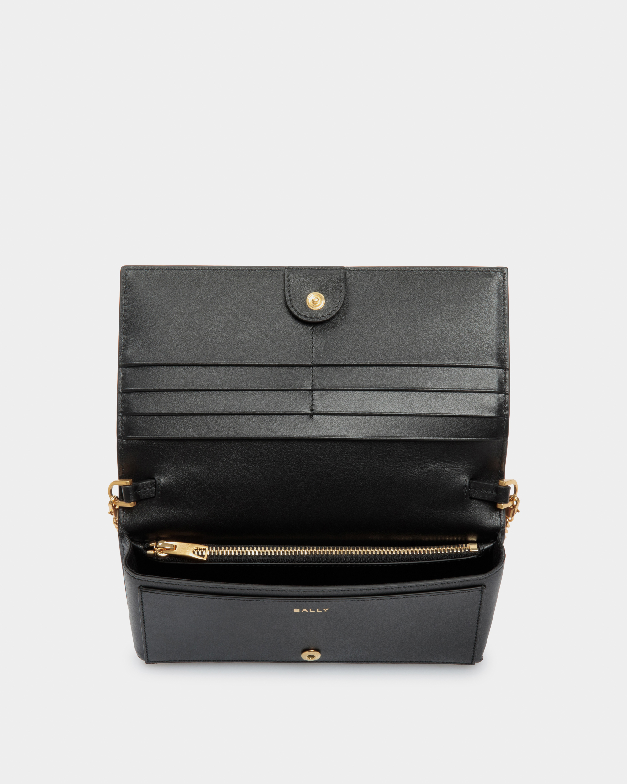 Code Wallet on a Chain in Black Leather