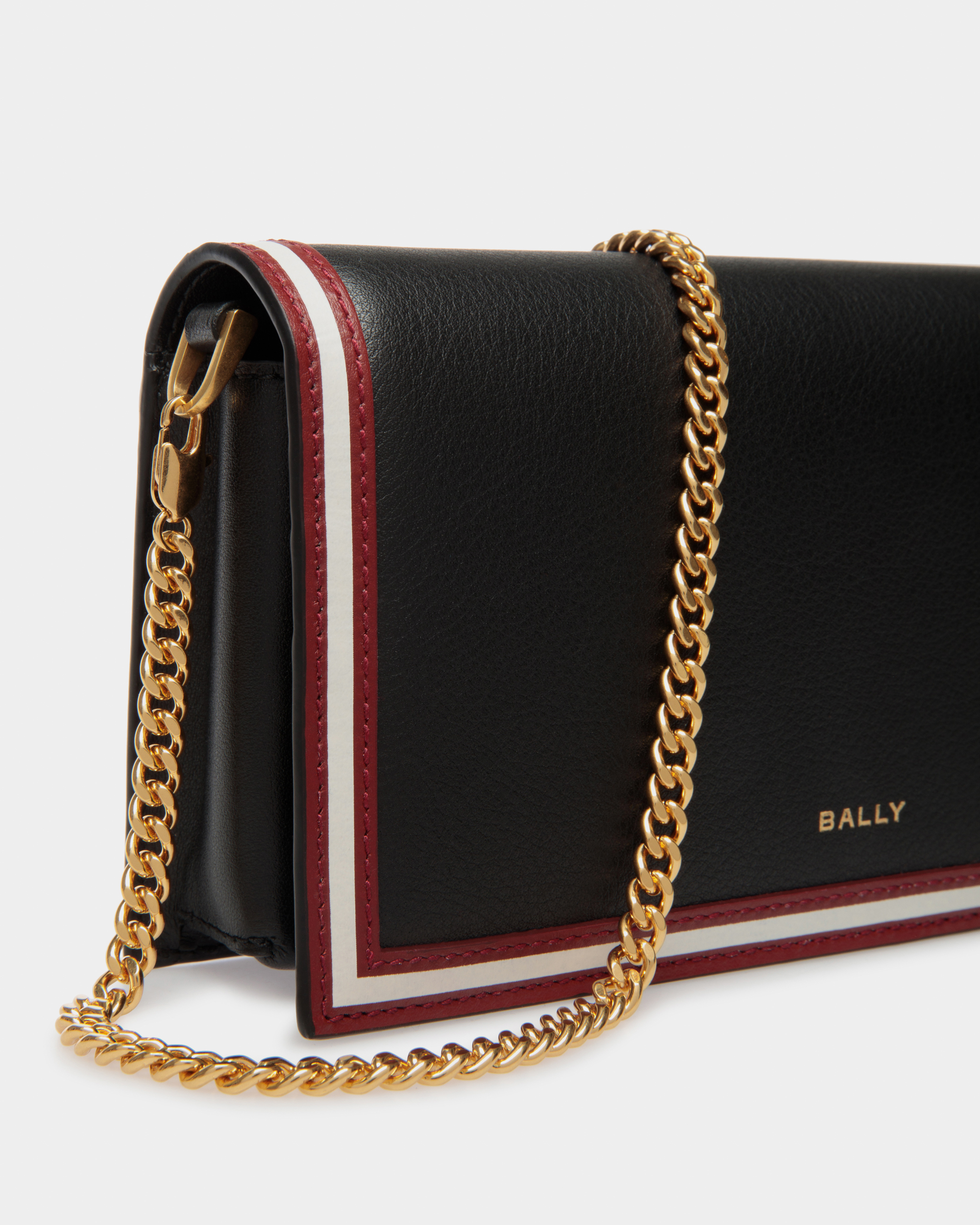 Code Wallet on a Chain in Black Leather