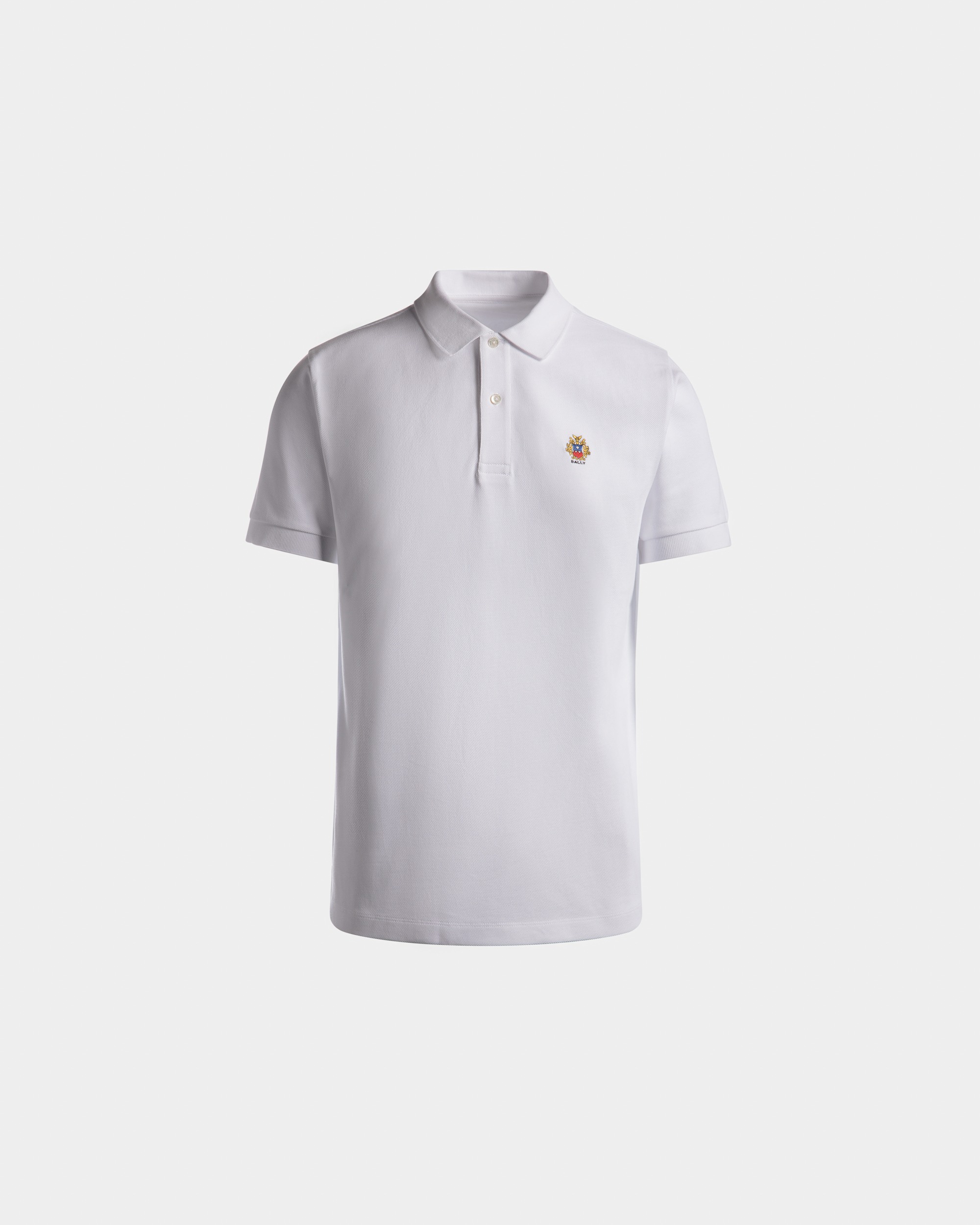 Polo Shirt in White Cotton