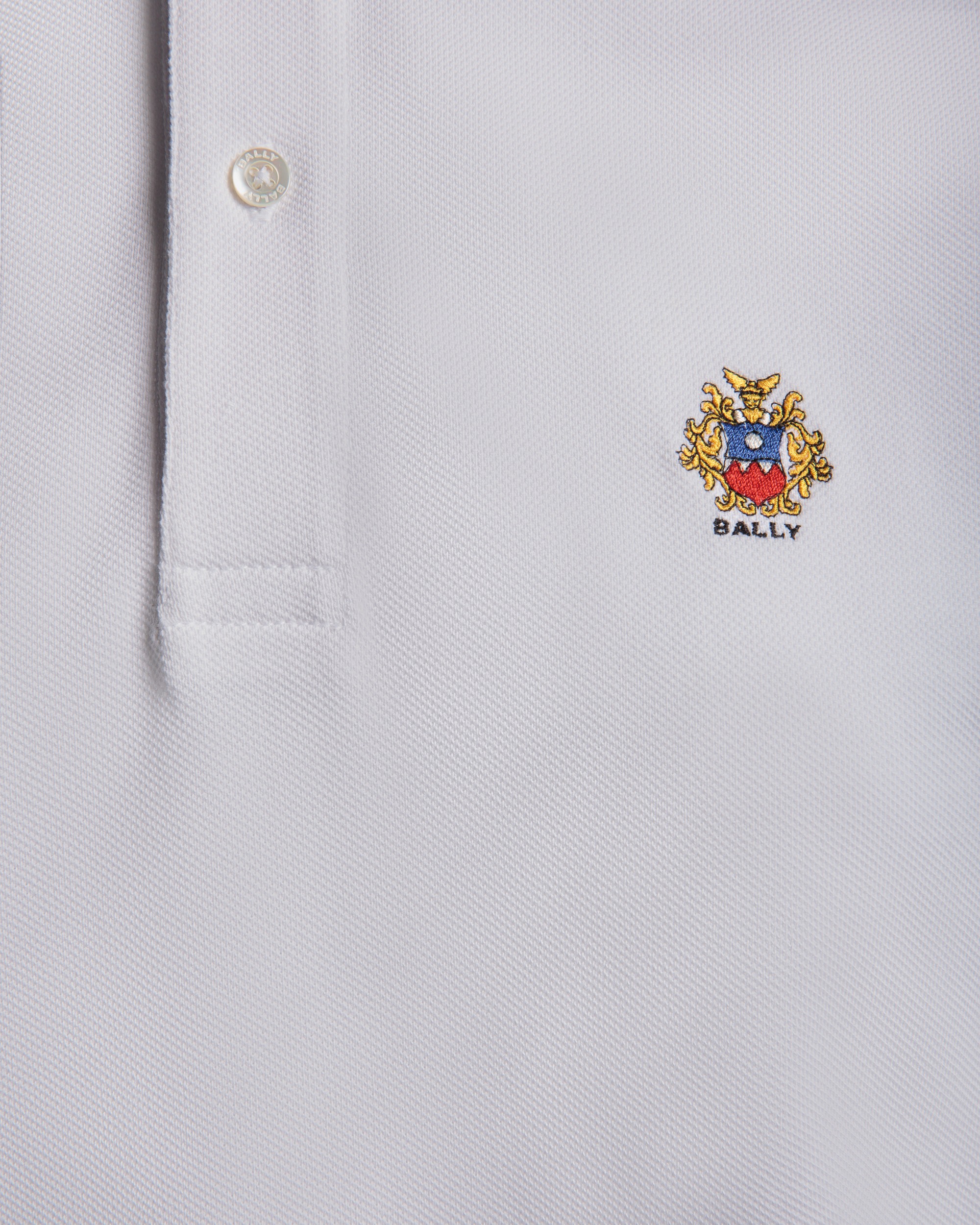 Polo Shirt in White Cotton