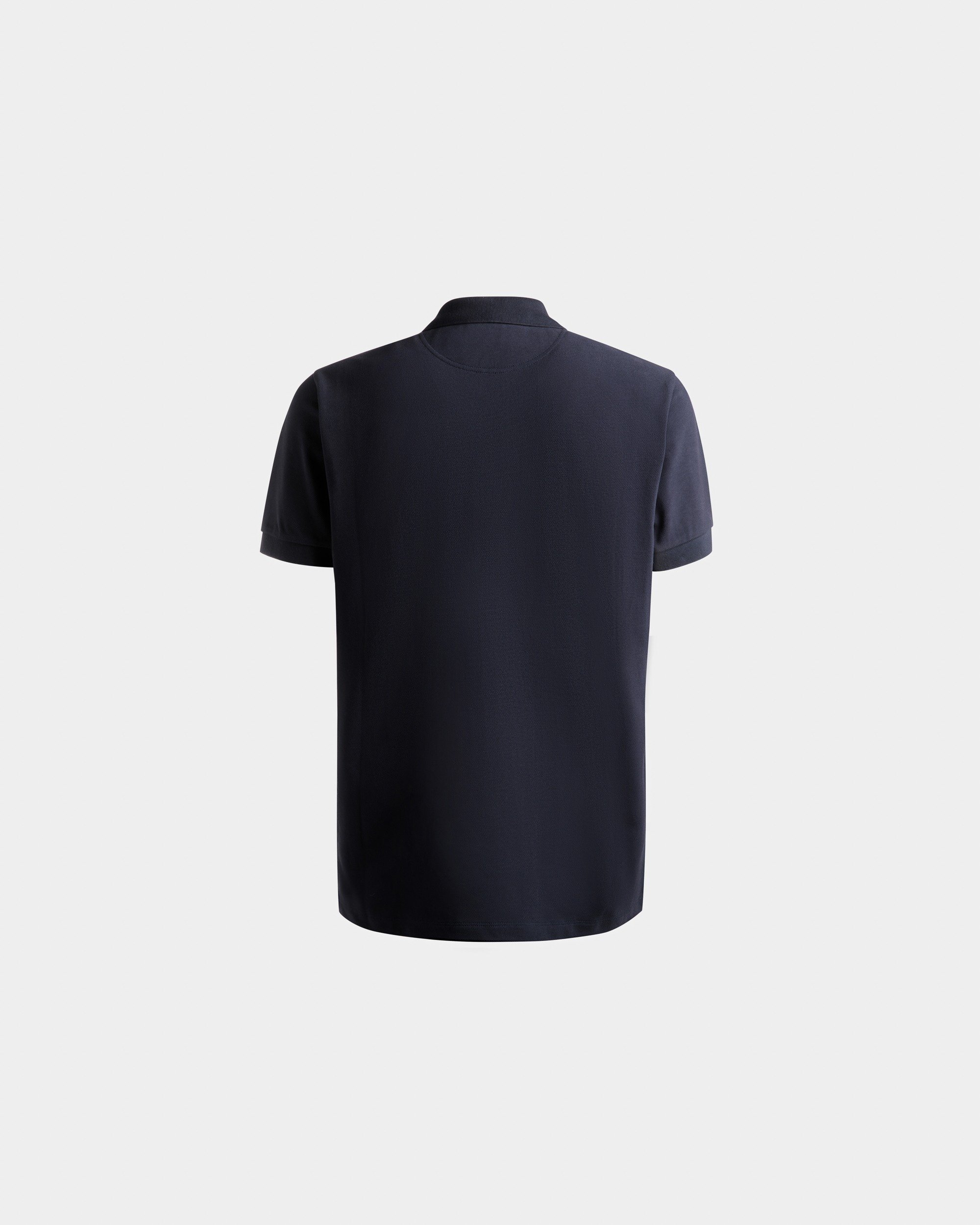 Polo Shirt in Navy Blue Cotton