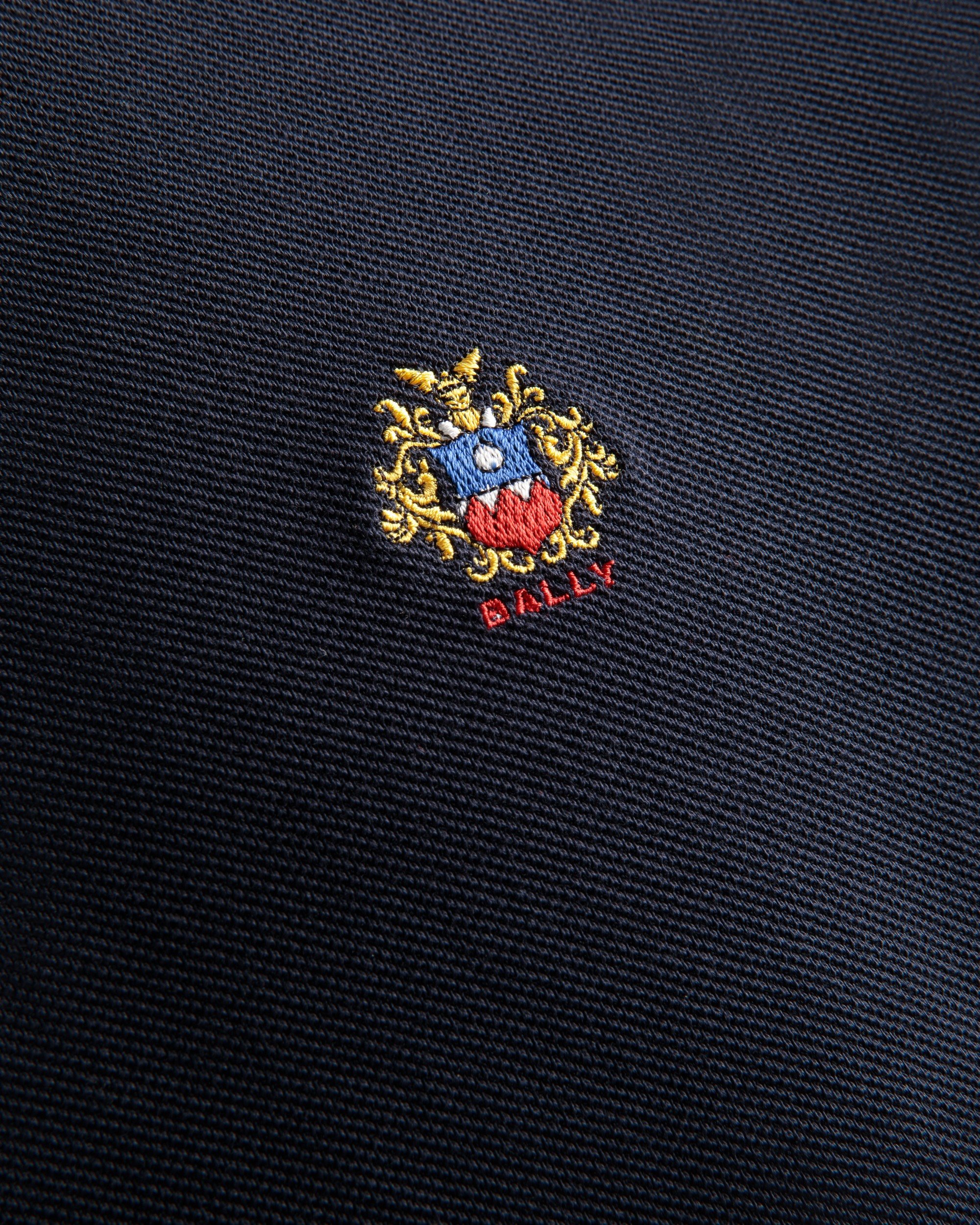 Polo Shirt in Navy Blue Cotton