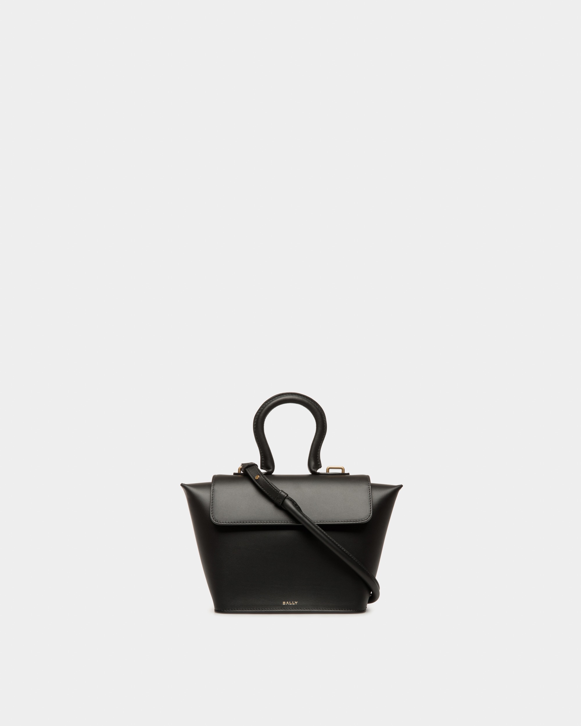 Belle Top Handle Bag in Black Leather