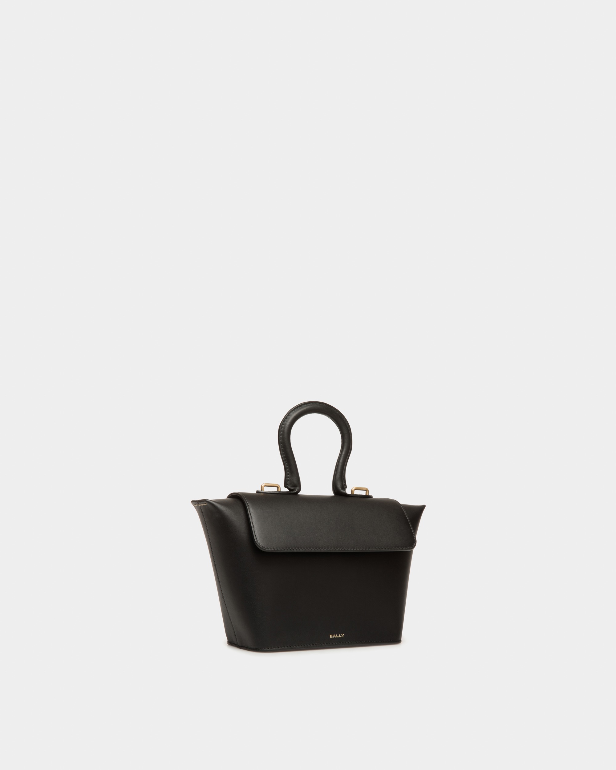 Belle Top Handle Bag in Black Leather