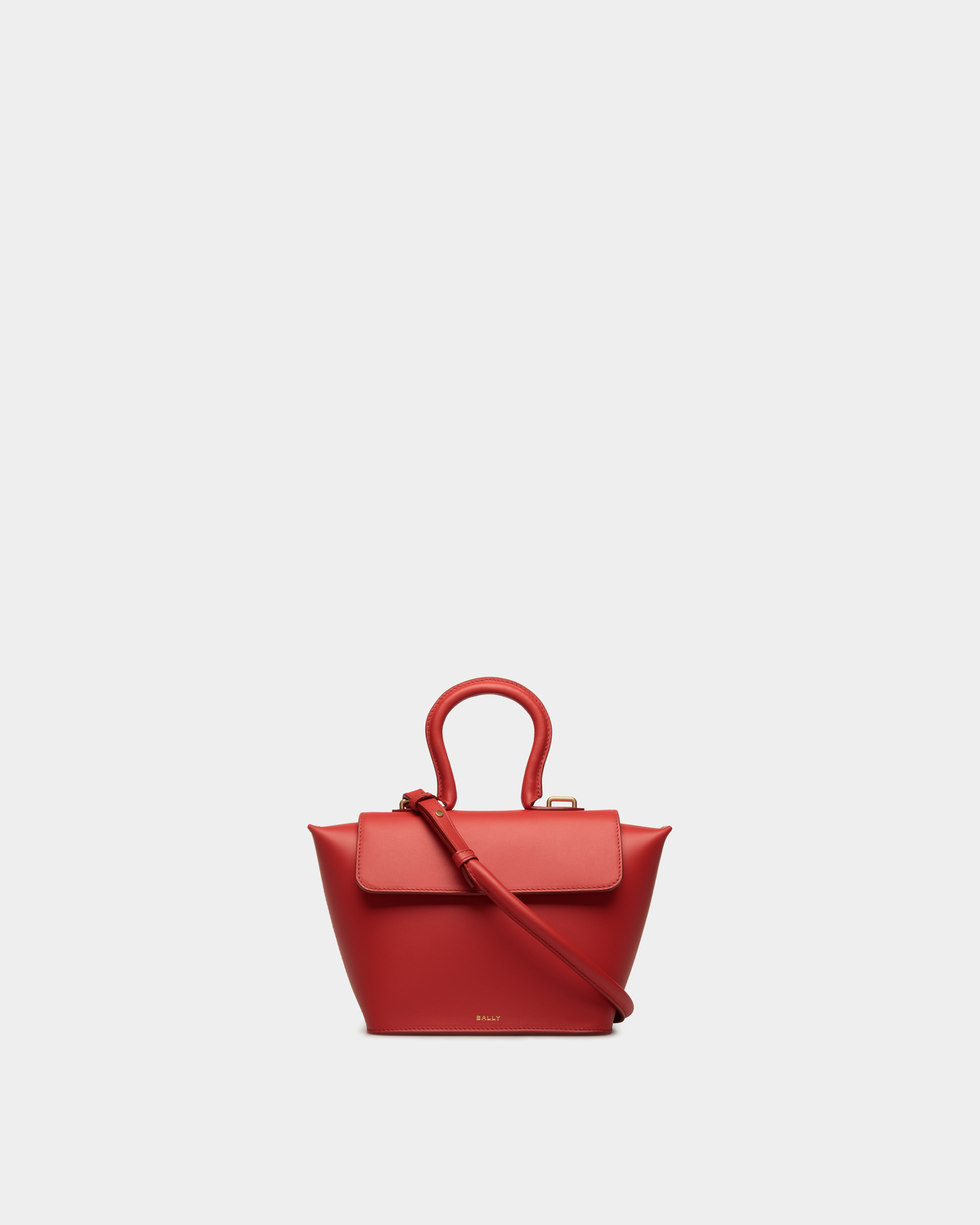 Belle Top Handle Bag in Candy Red Leather