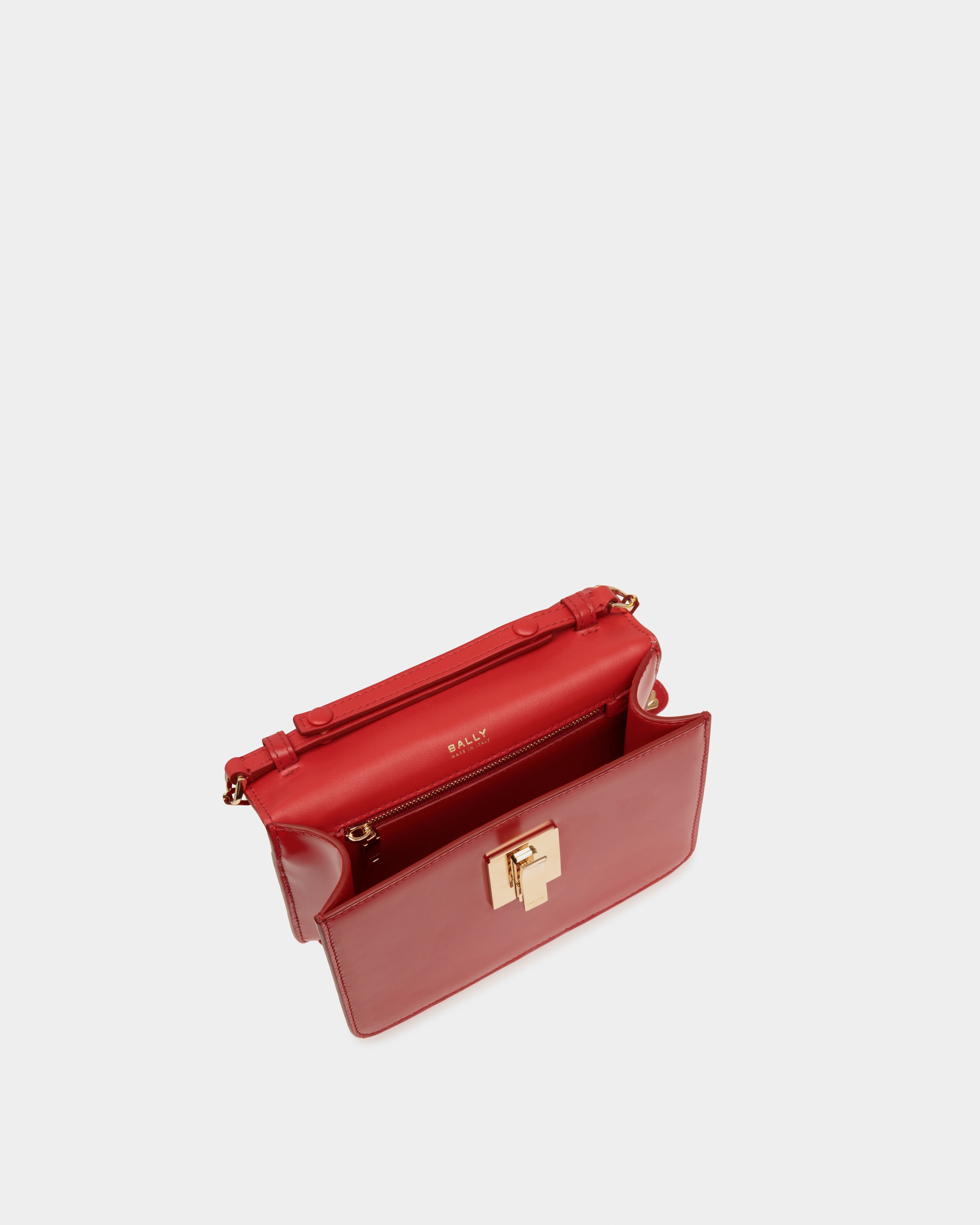 Ollam Mini Top Handle Bag in Candy Red Brushed Leather
