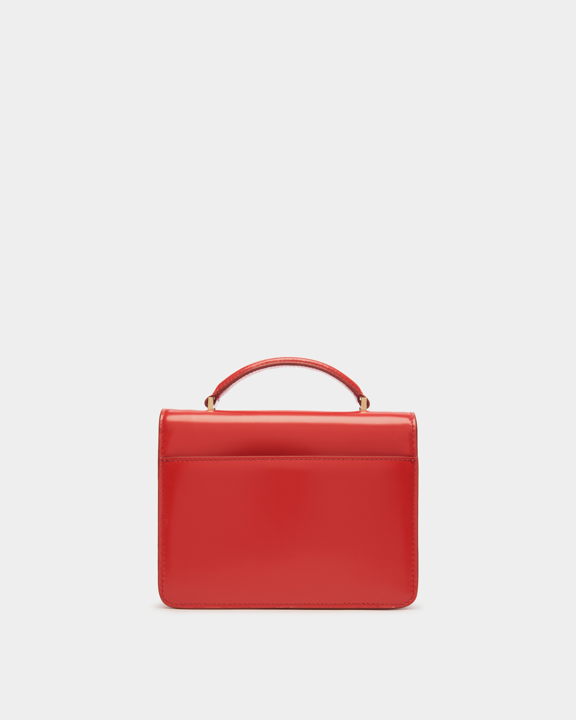 Ollam Mini Top Handle Bag in Candy Red Brushed Leather