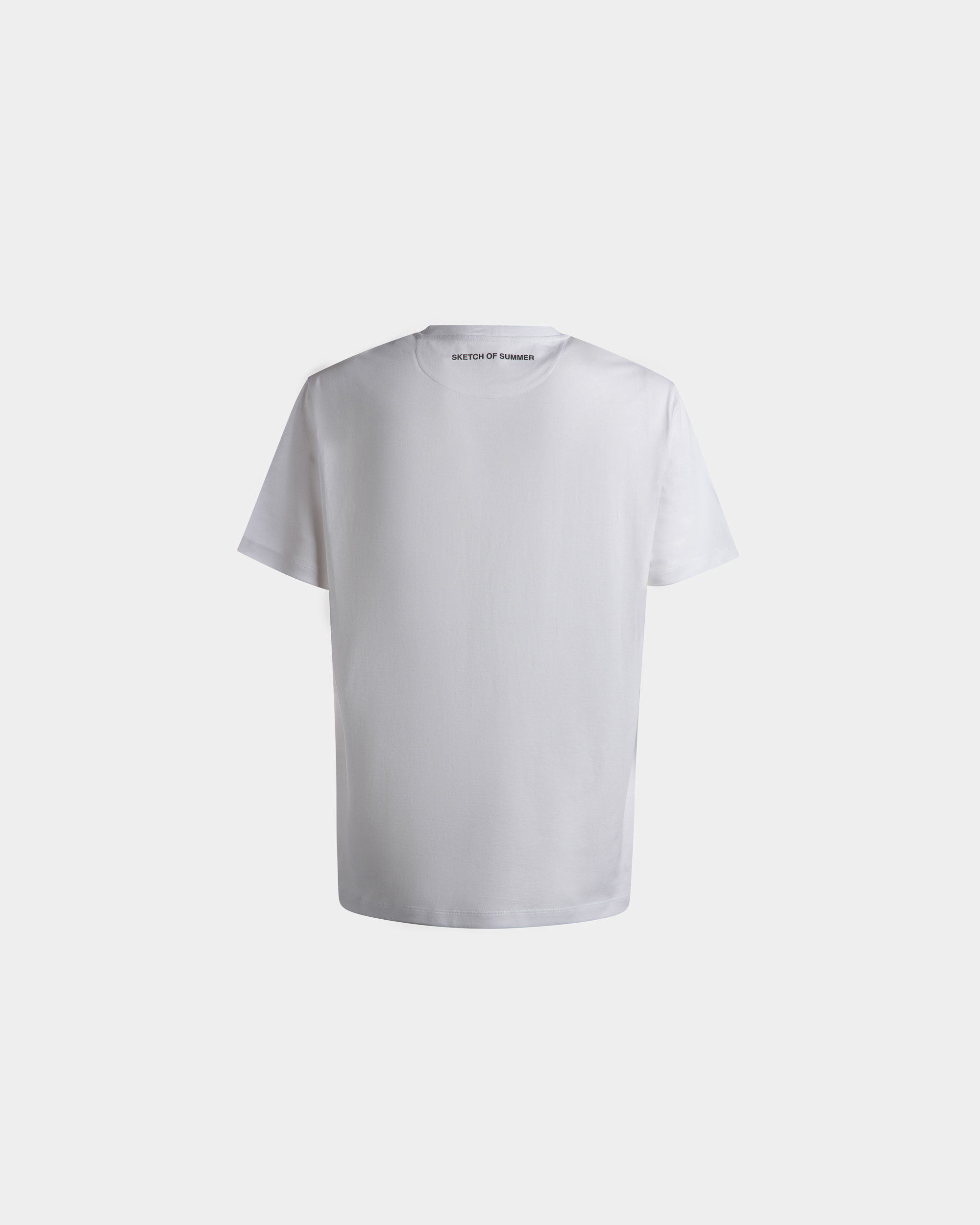 Printed T-Shirt in White Cotton