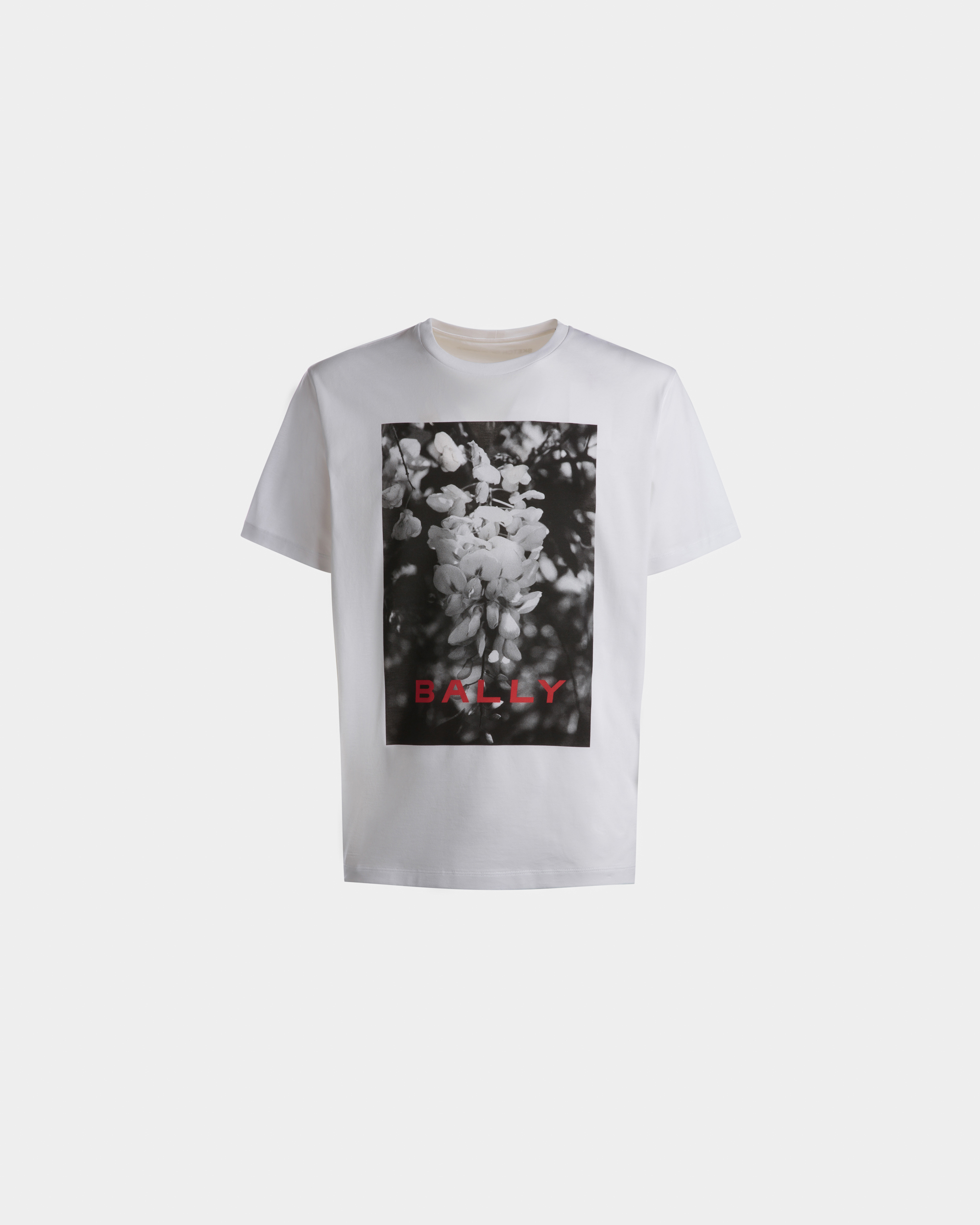 Printed T-Shirt in White Cotton