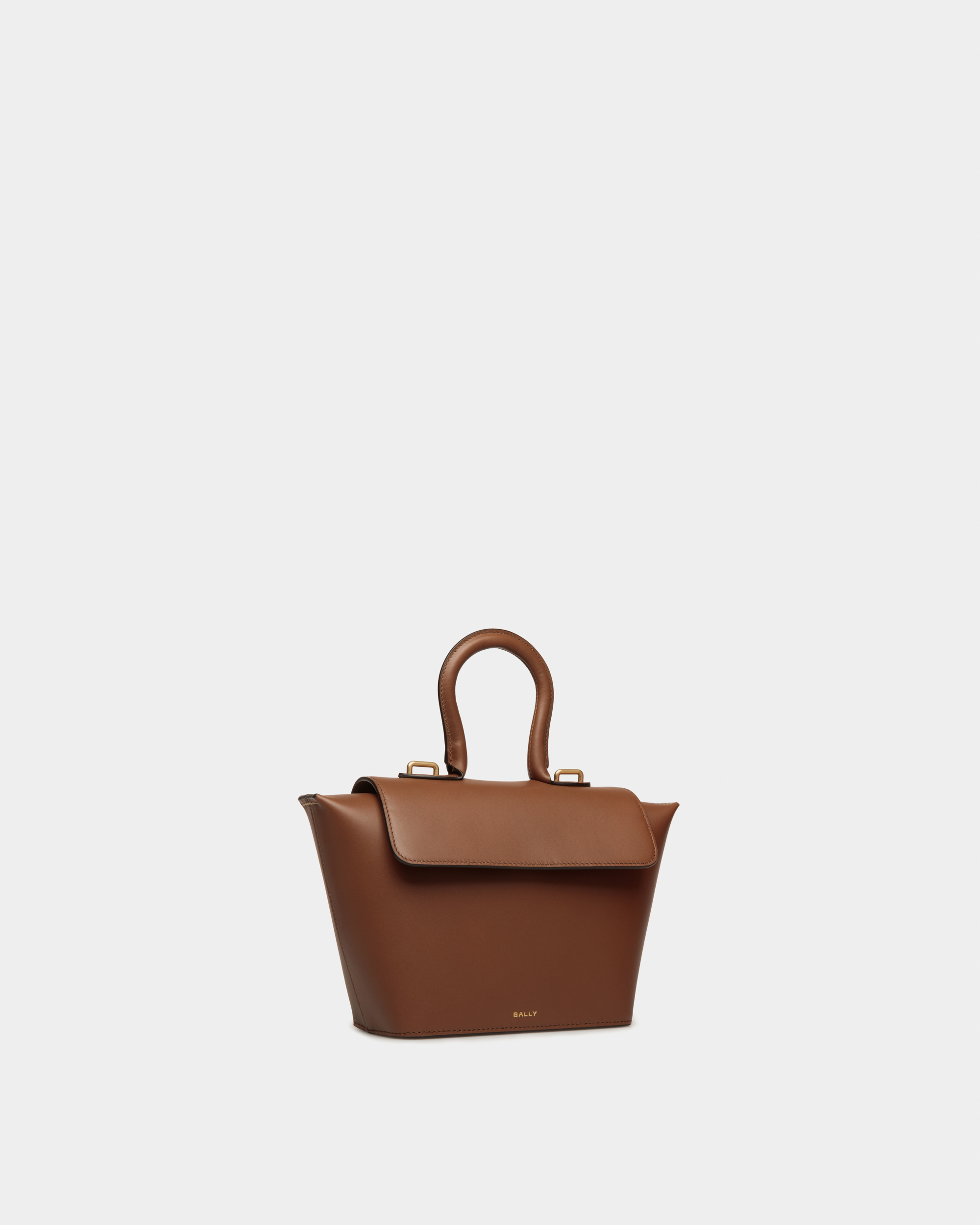 Belle Top Handle Bag in Brown Leather