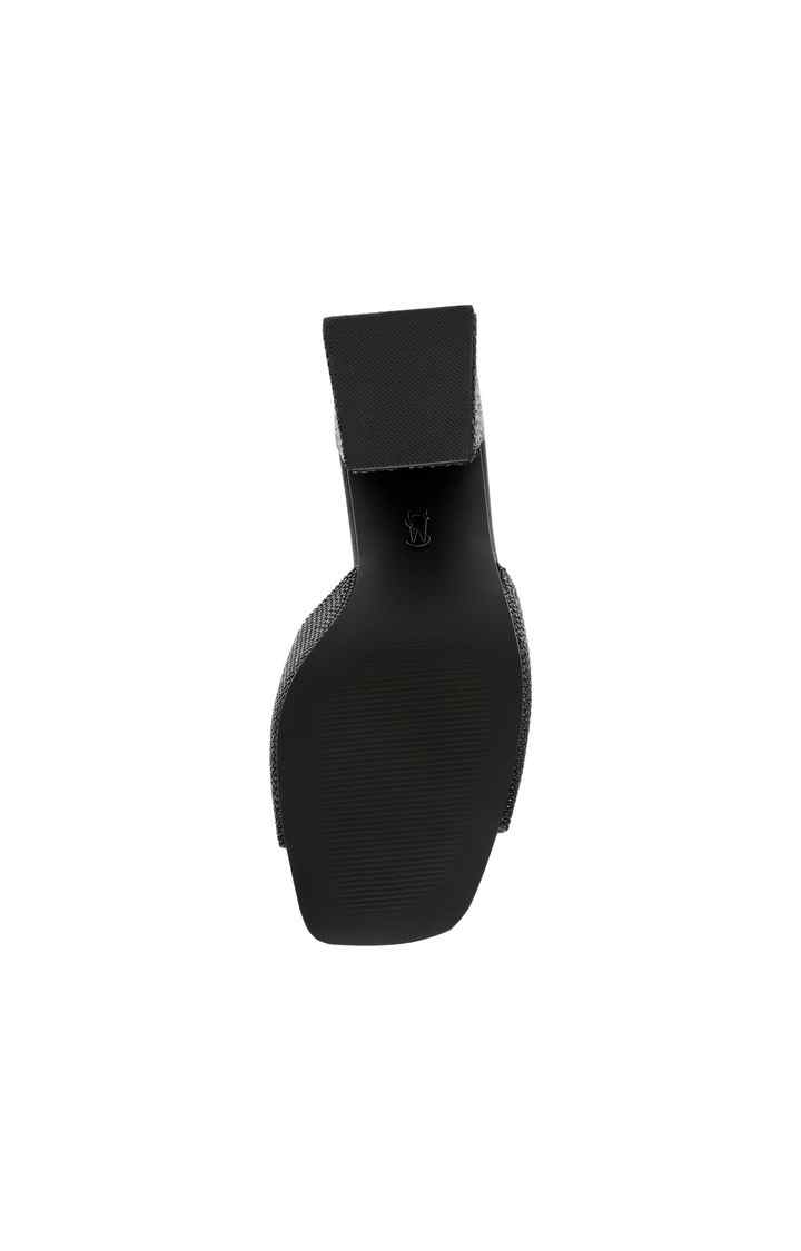 Glowing-R Black Heel Sandals