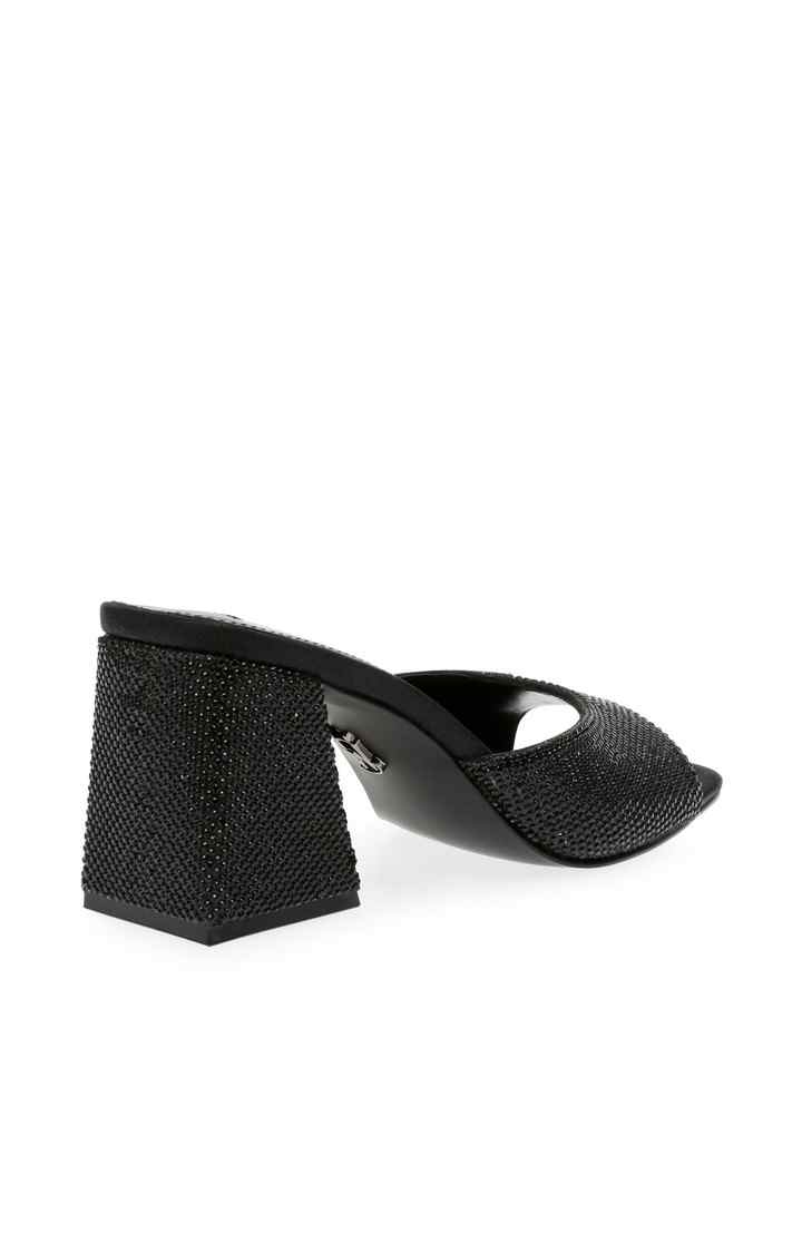 Glowing-R Black Heel Sandals
