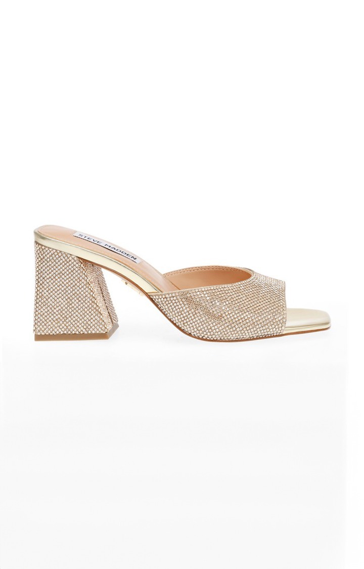 Glowing-R Gold Heel Sandals