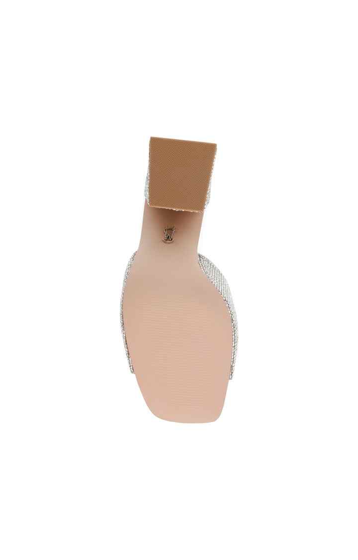 Glowing-R Silver Heel Sandals