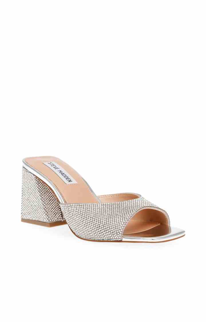 Glowing-R Silver Heel Sandals