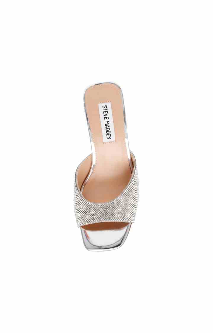 Glowing-R Silver Heel Sandals