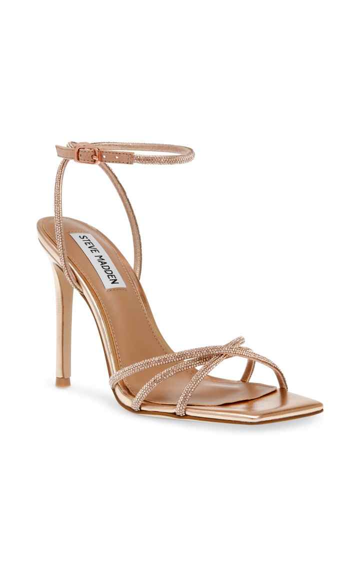 Slayed Rose Gold Heel Sandals