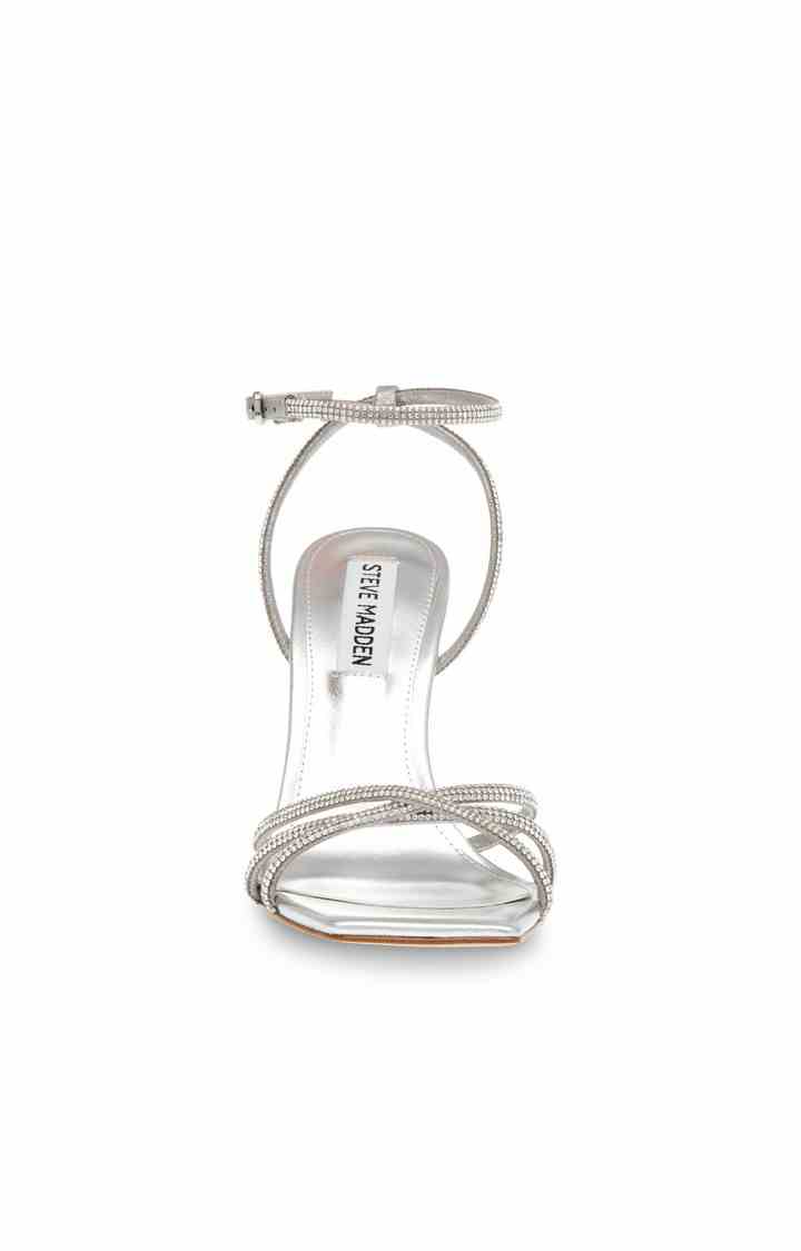Slayed Silver Heel Sandals