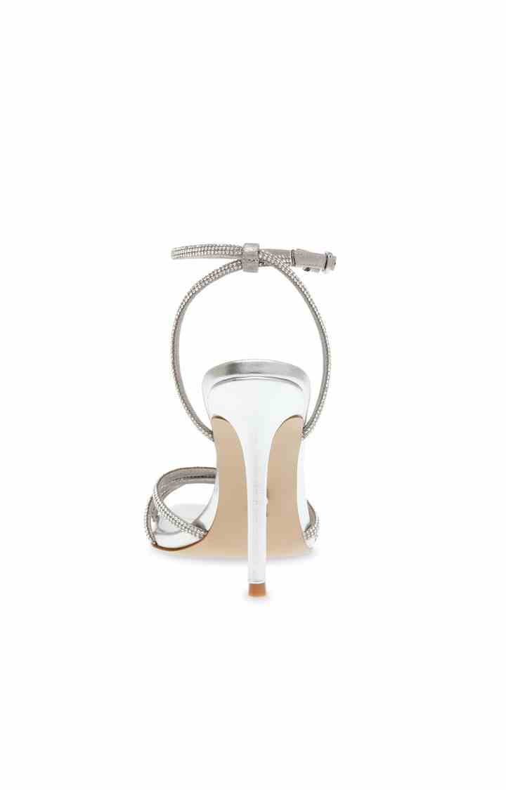 Slayed Silver Heel Sandals