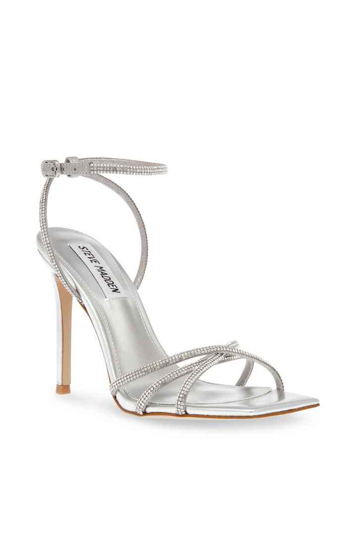 Slayed Silver Heel Sandals