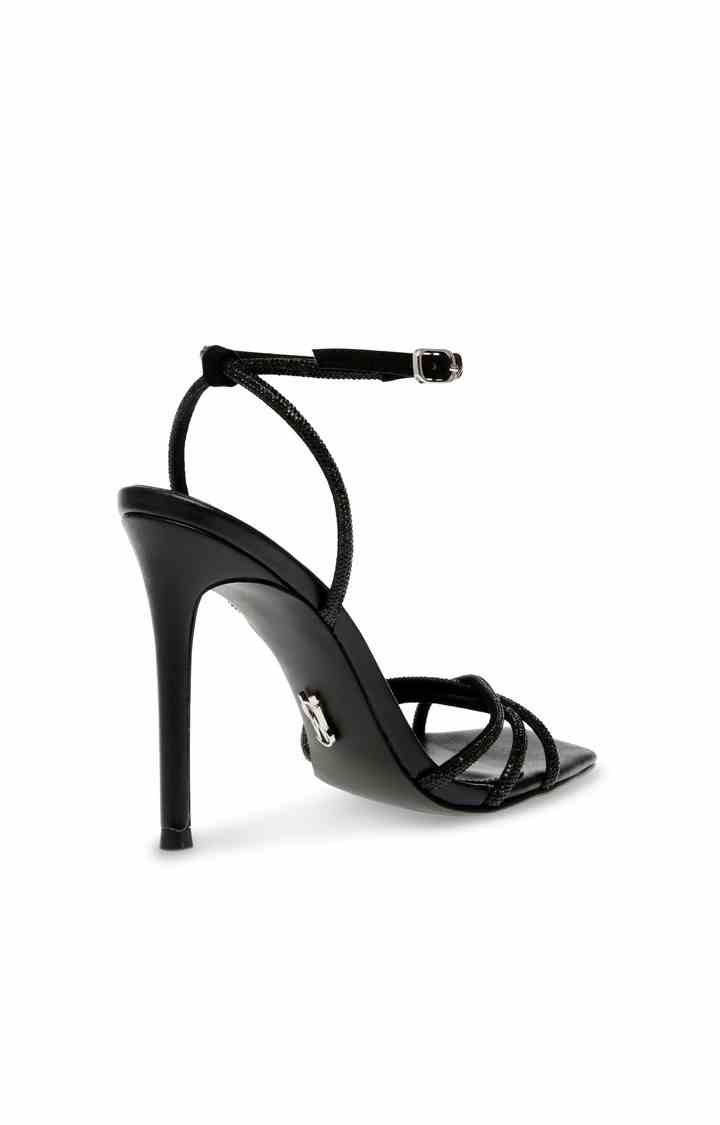 Slayed Black Heel Sandals